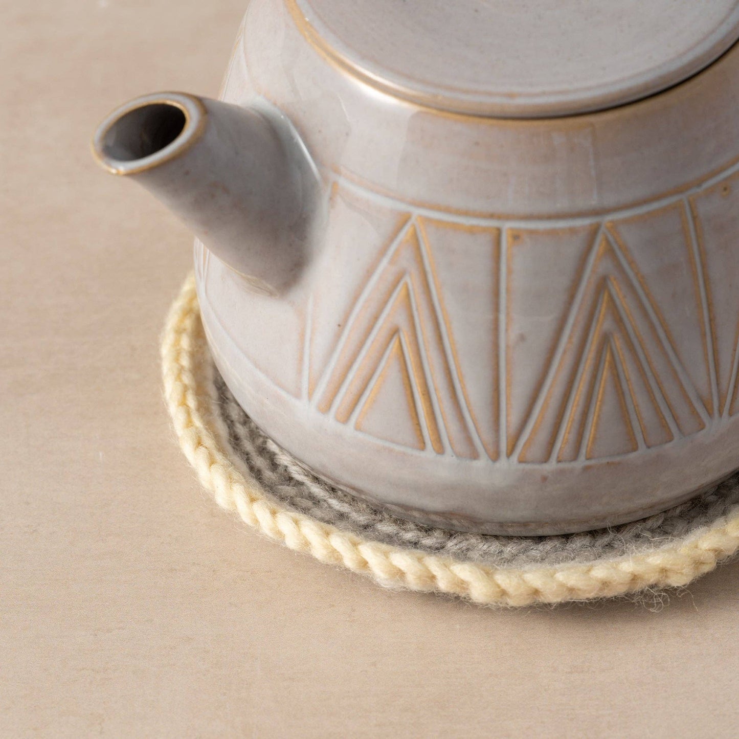 Watercolor Crocheted Teapot Trivet