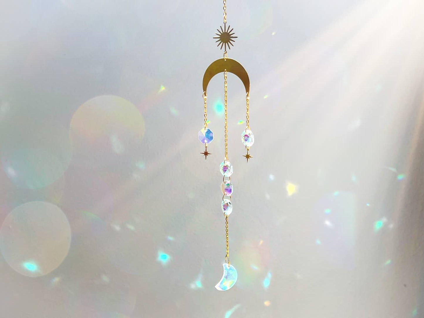 Moon Crystal Suncatcher Rainbow Prism