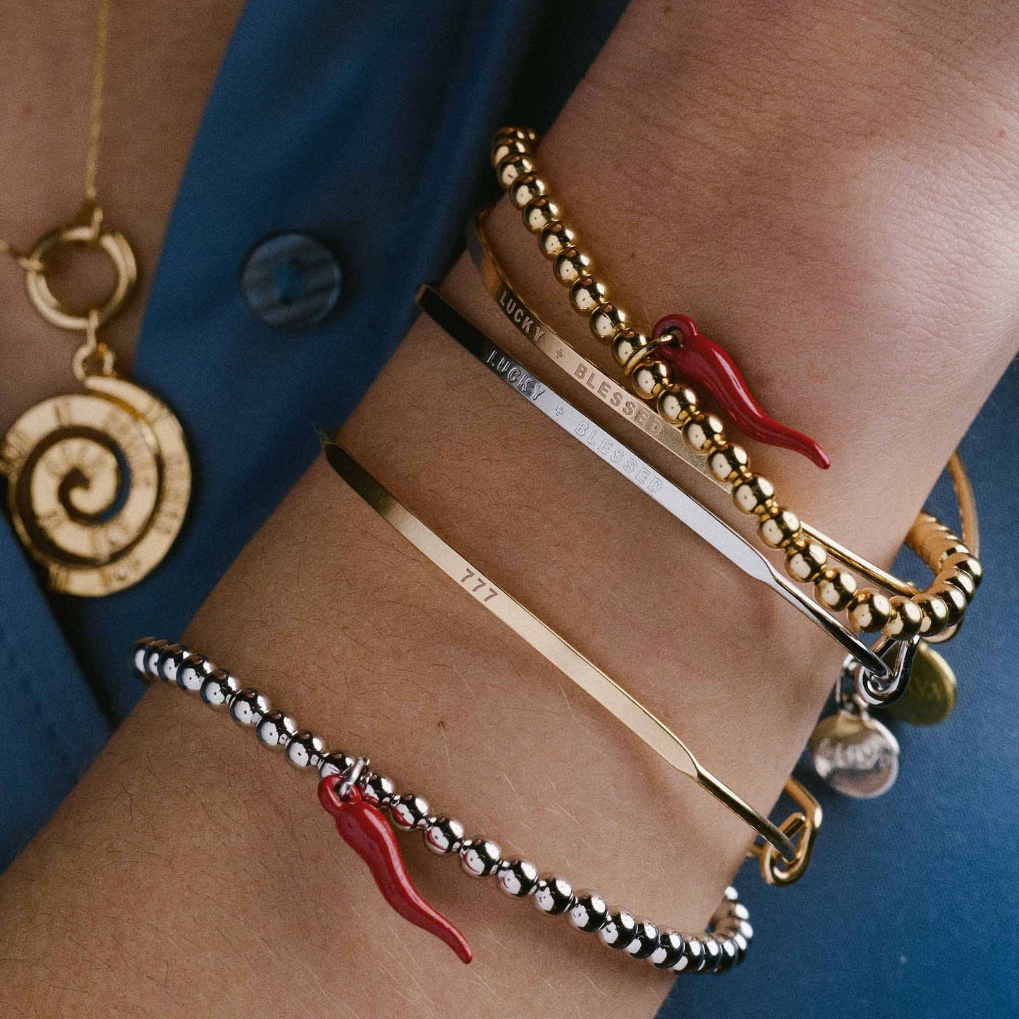 Lucky + Blessed Affirmation Bangle