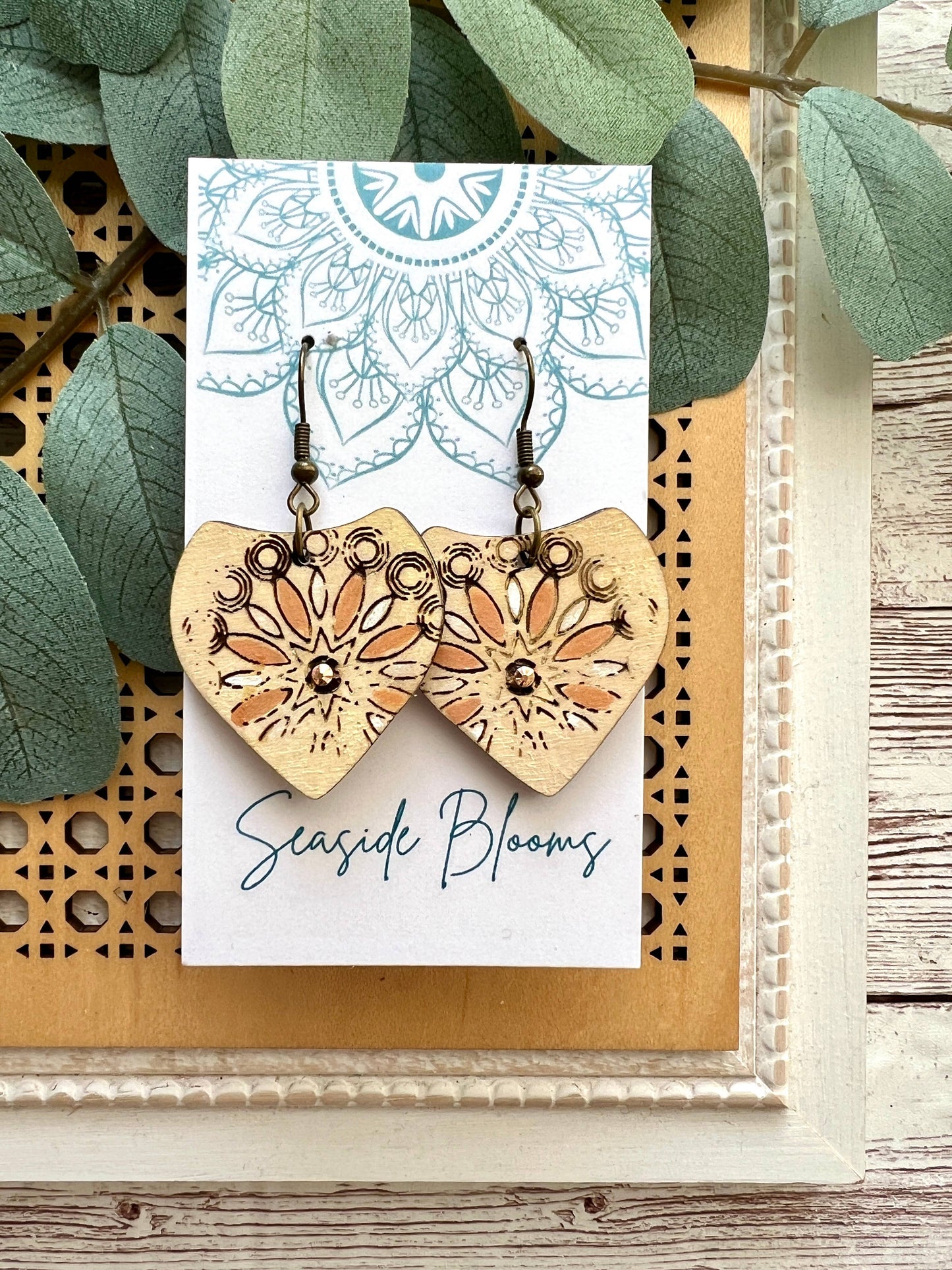 Flower Maple Wood Earrings