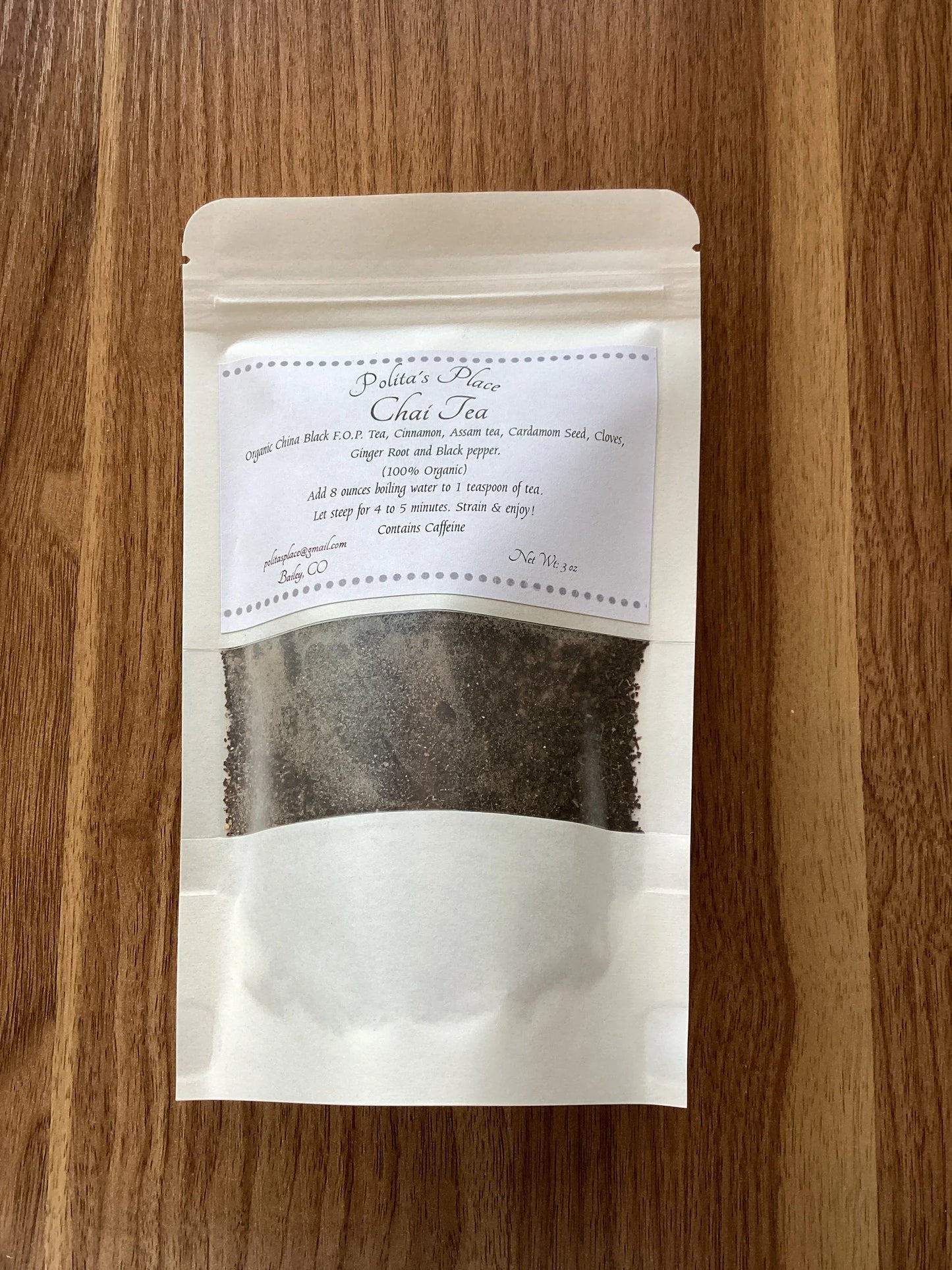 Organic Chai Tea (contains caffeine)