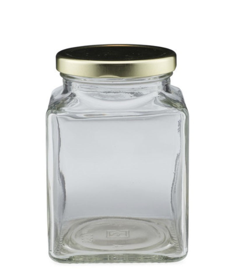 Clear Glass Square Jar