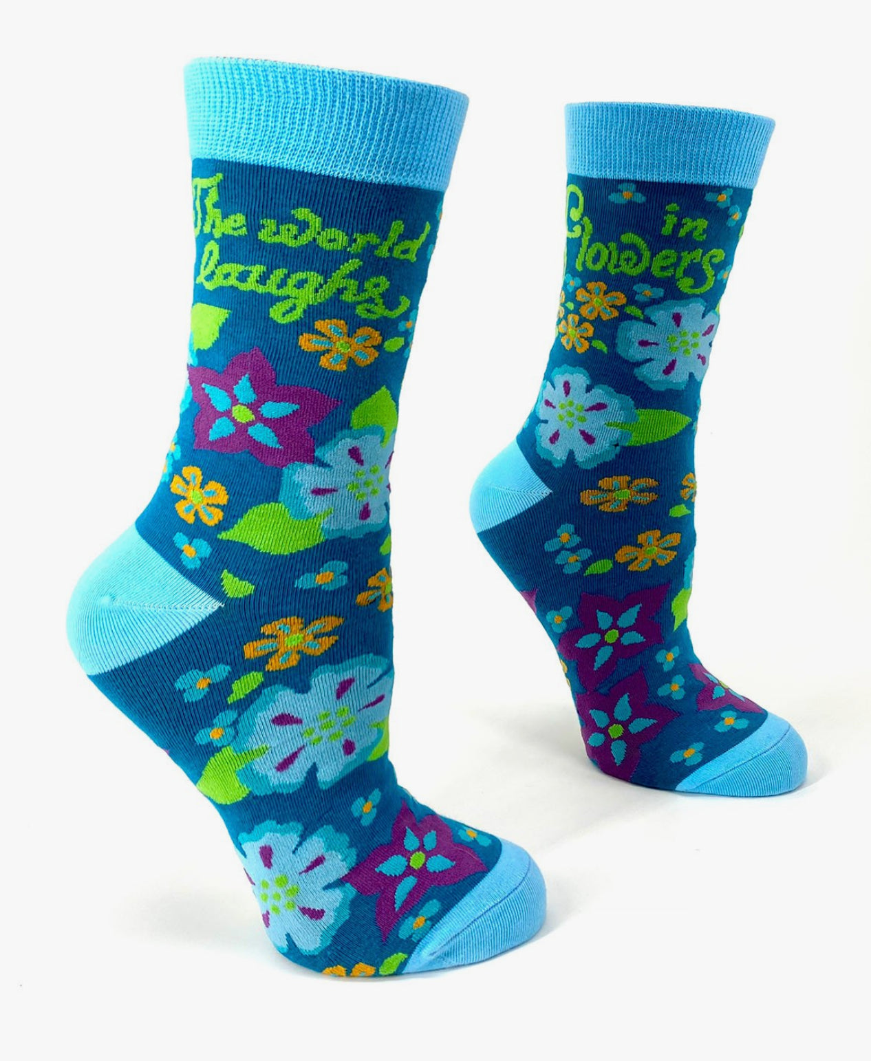 The World Laughs in Flowers Women's Crew Socks