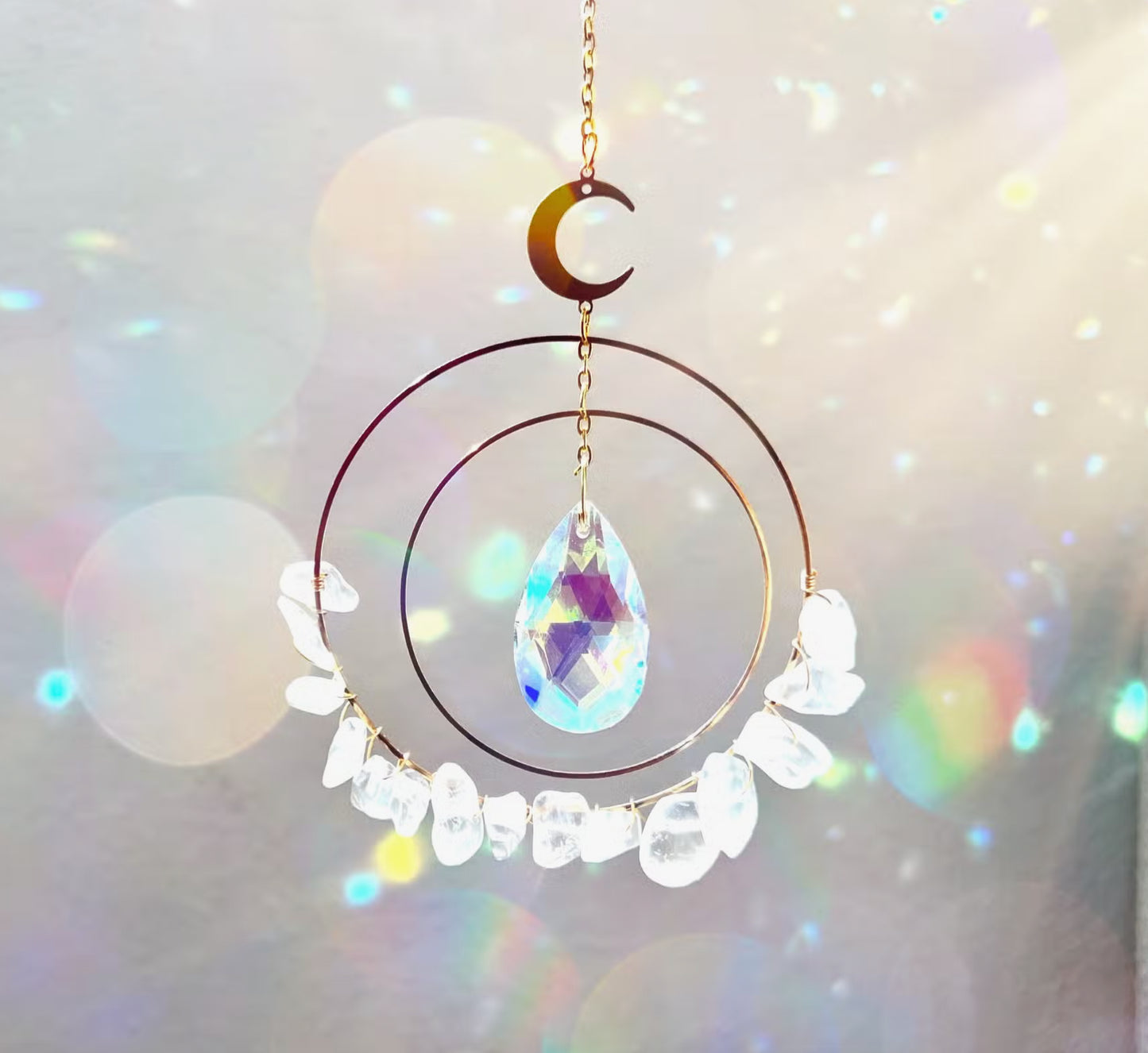 Clear Quartz Crystal Suncatcher Rainbow Prism