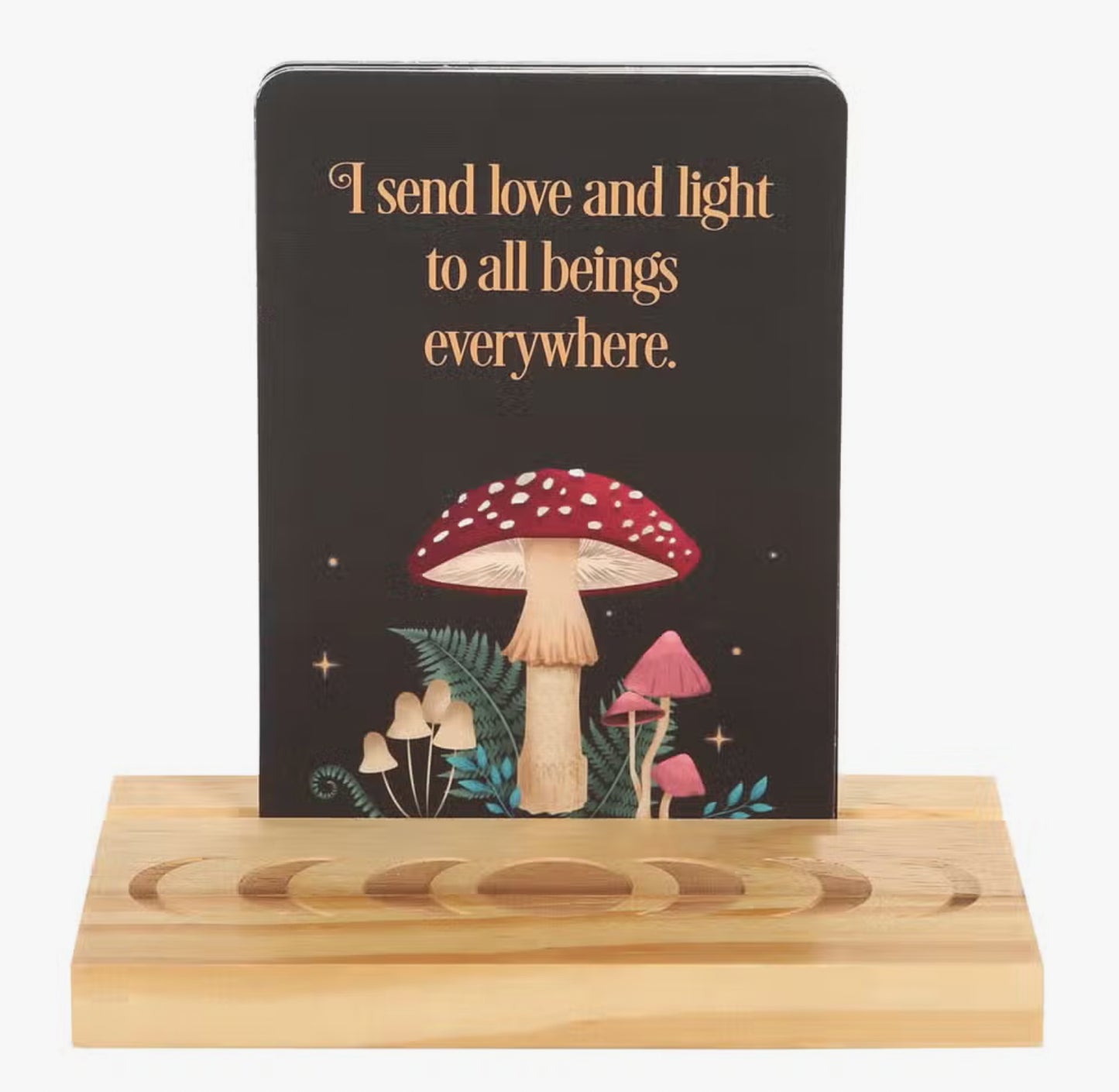 Mystical Mushroom Affirmation Cards with Wooden Stand