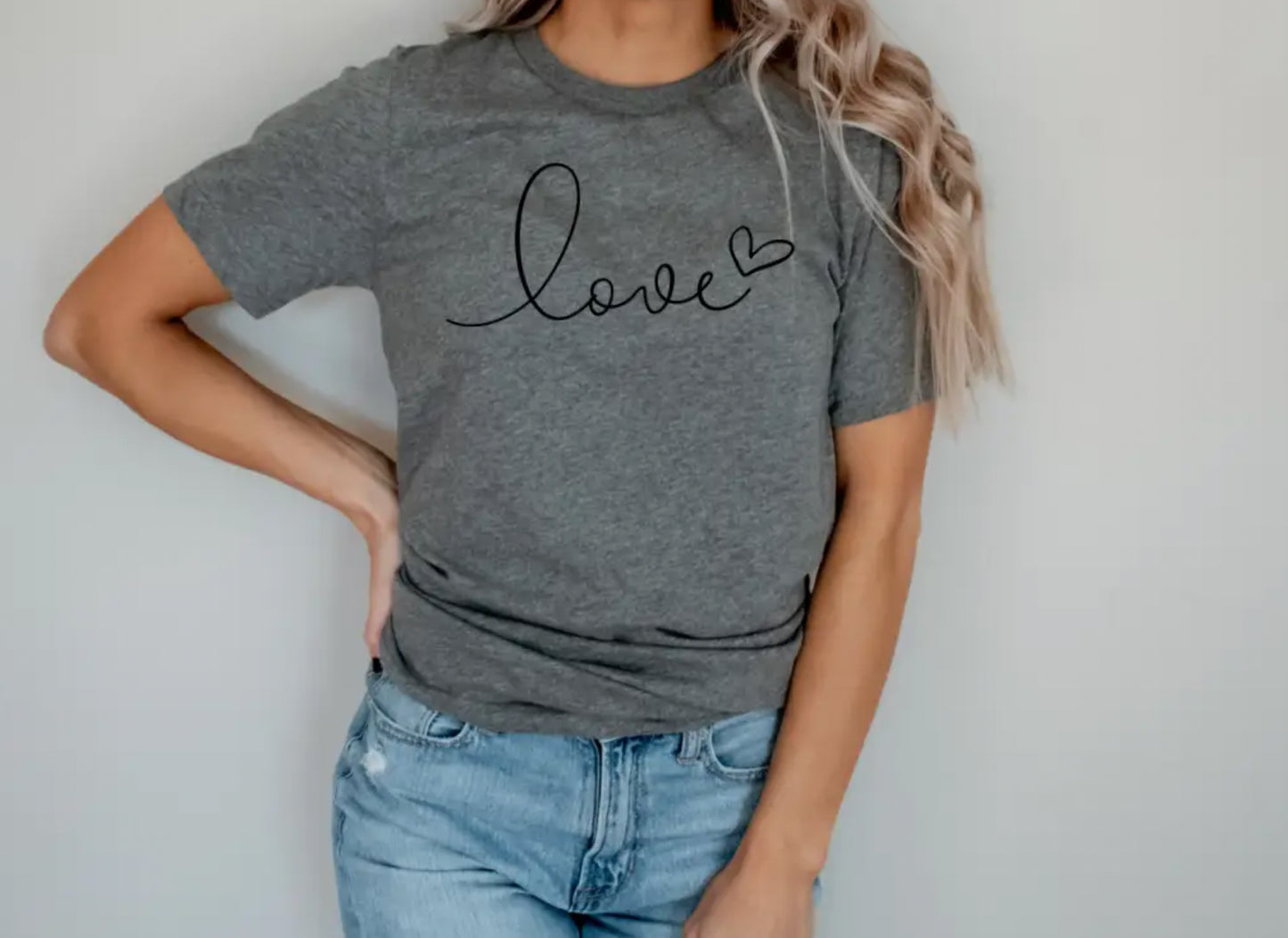 Love with Heart - Ink Deposited Graphic Tee