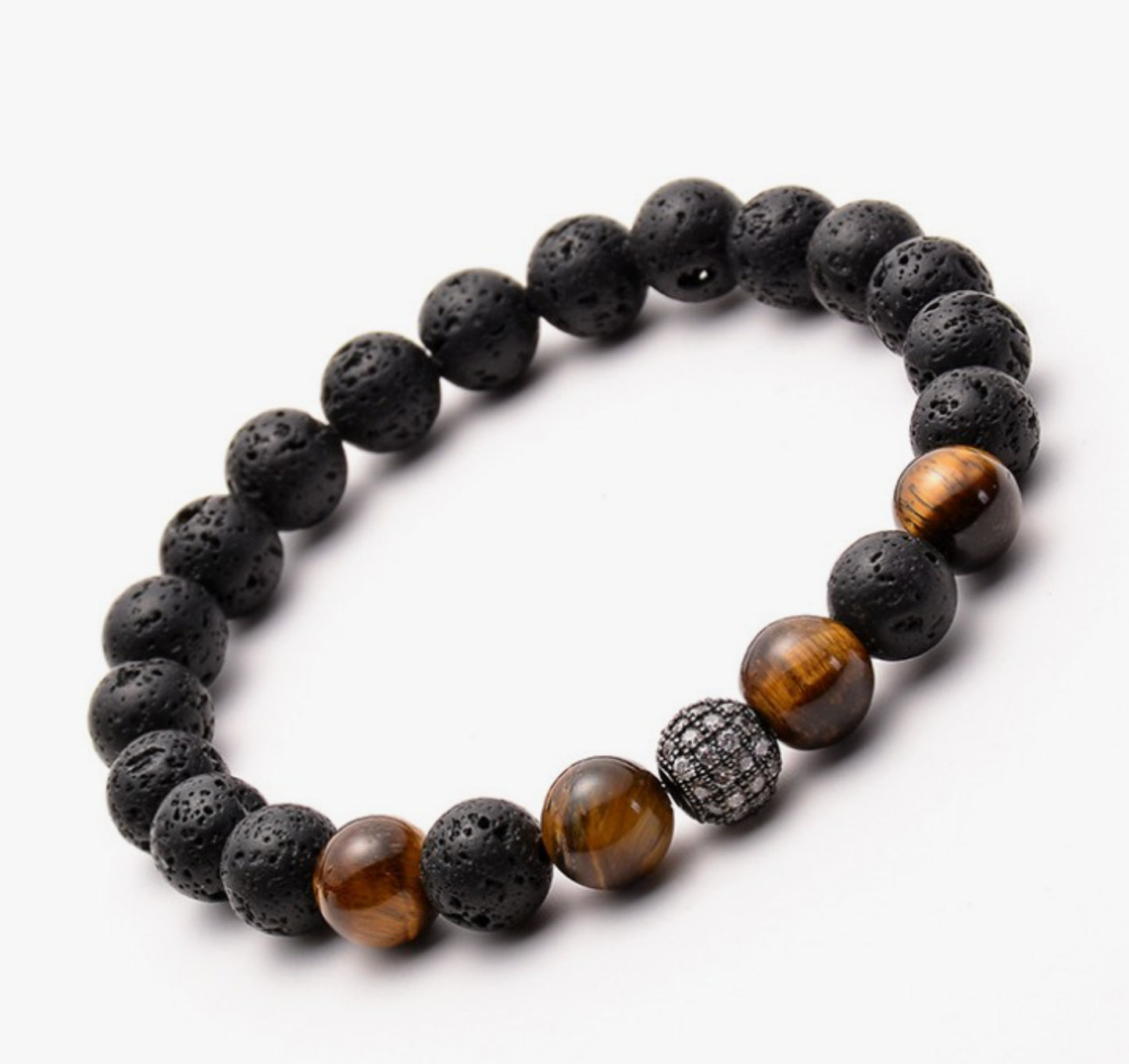 Tiger Eye Lava Stone Aromatherapy Diffuser Bracelet