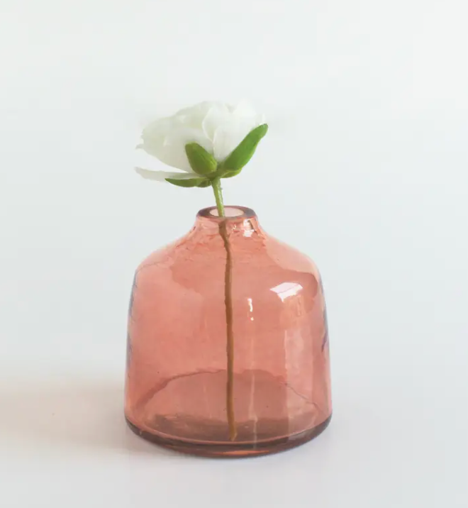 Bella Handblown Hammered Glass Bud Vase
