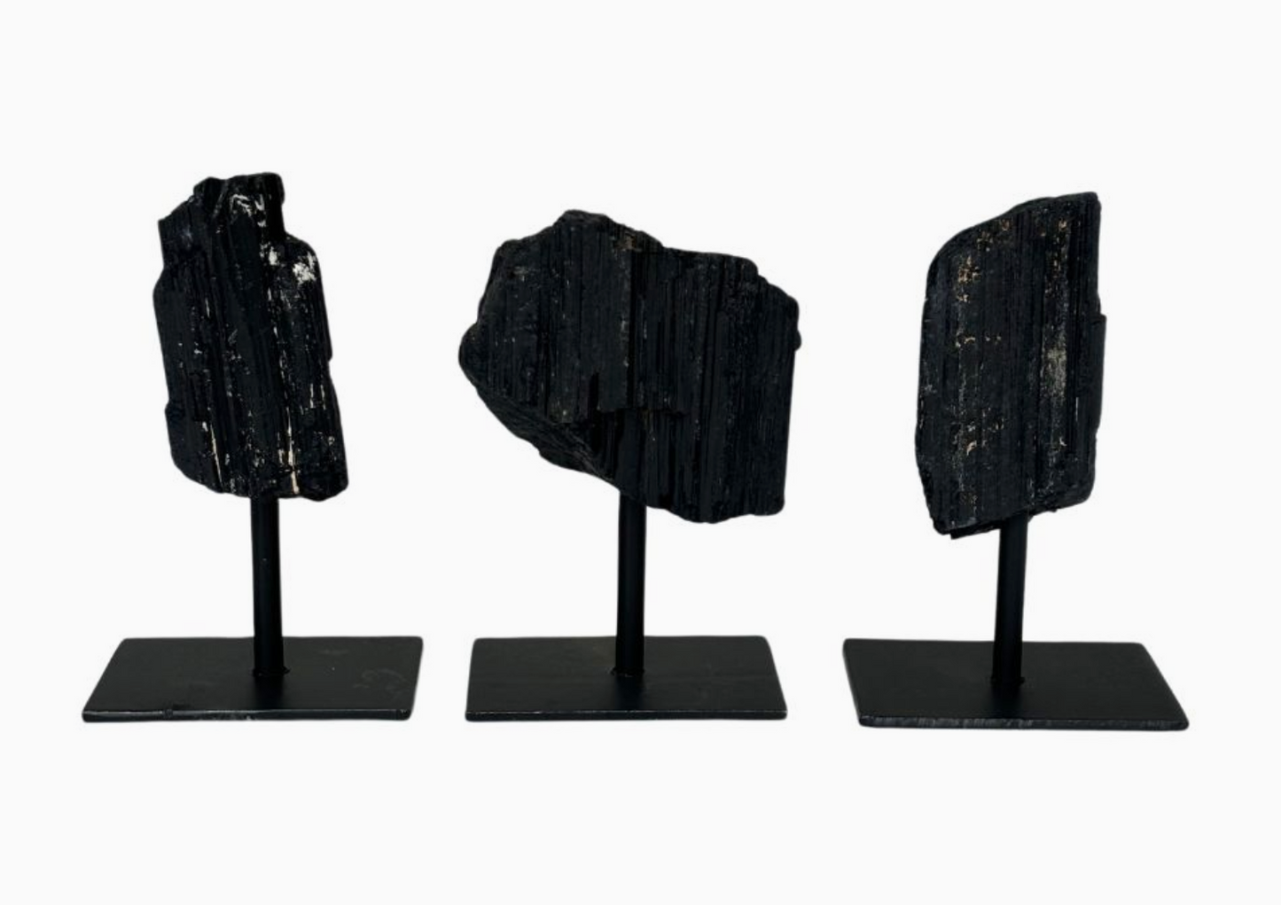 Black Tourmaline on Metal Stand