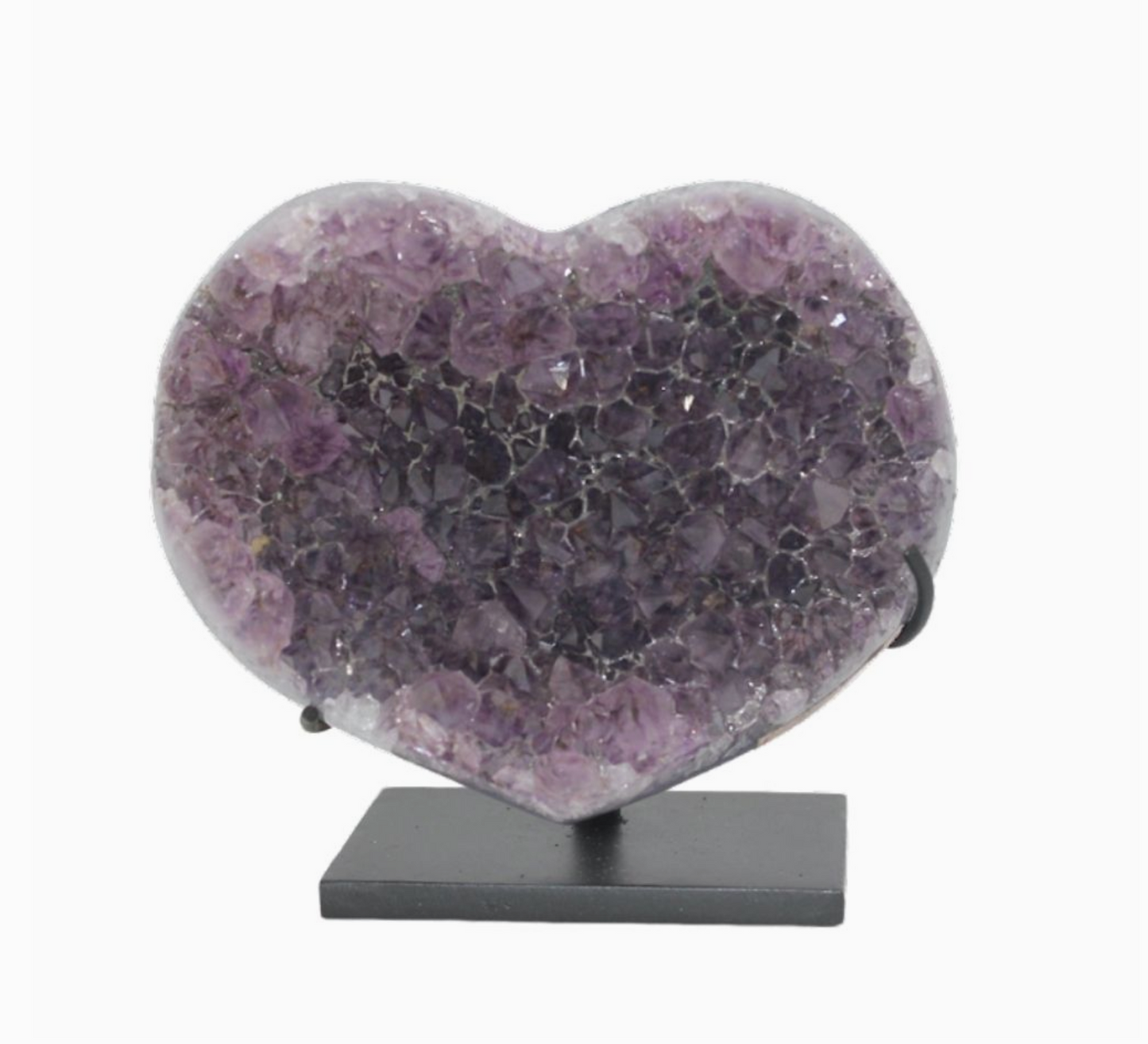 Amethyst Heart Geode on Metal Stand