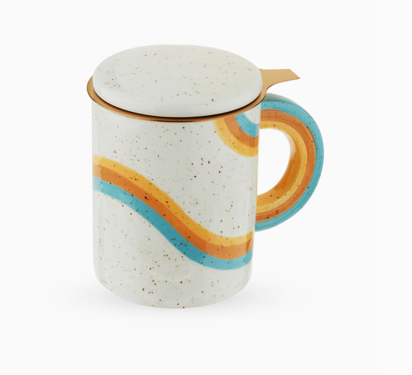 Speckled Ceramic Mug with Tea Infuser and Lid