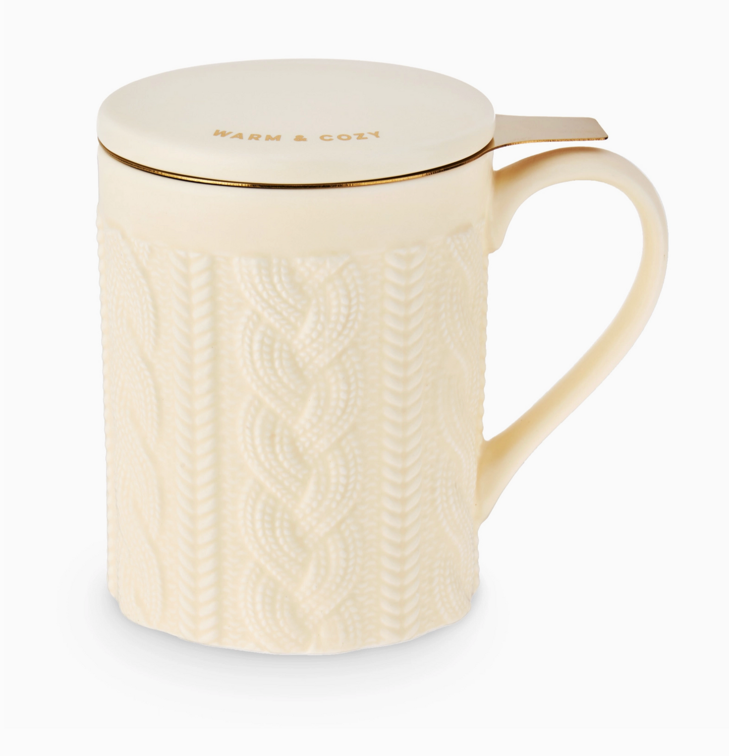 Ceramic Mug with Infuser Knit Warm and Cozy