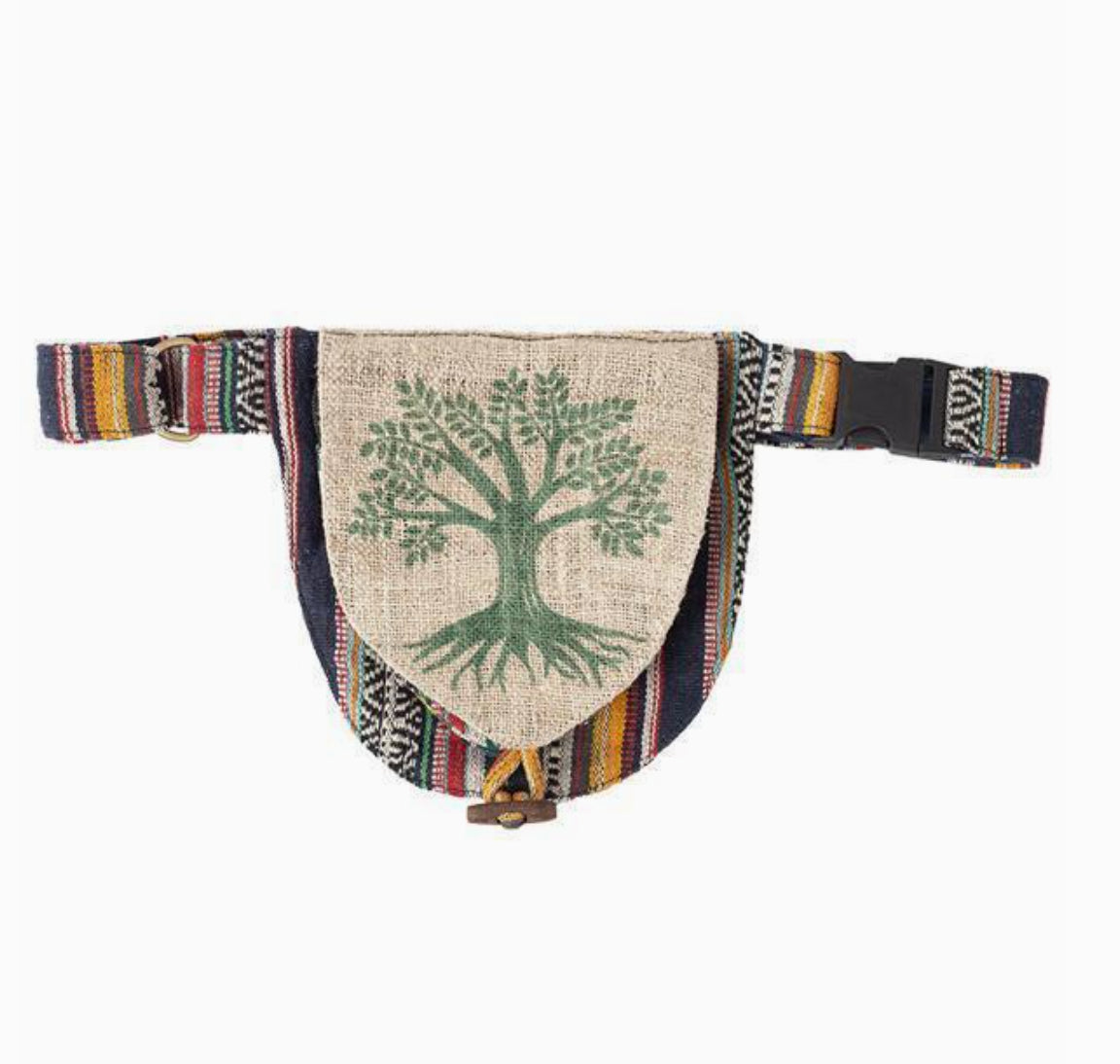 Rustic Stripe Hemp Belt Bag