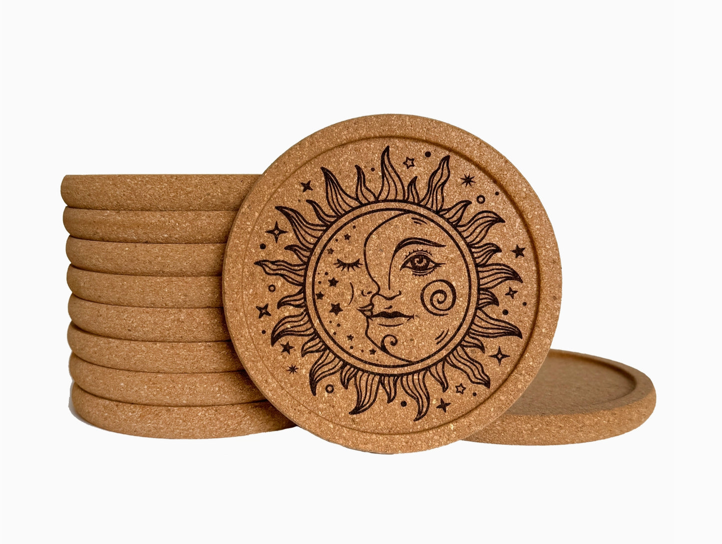 Sun and Moon Cork Coaster