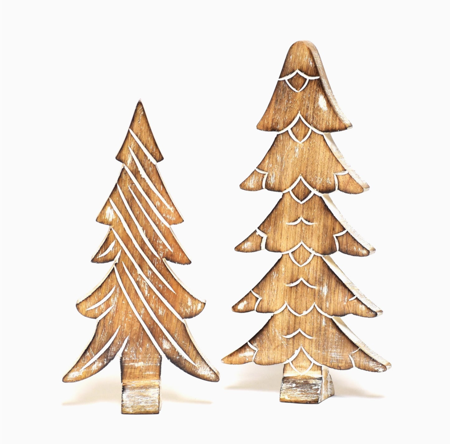 Wooden Winter Trees - Set of 2