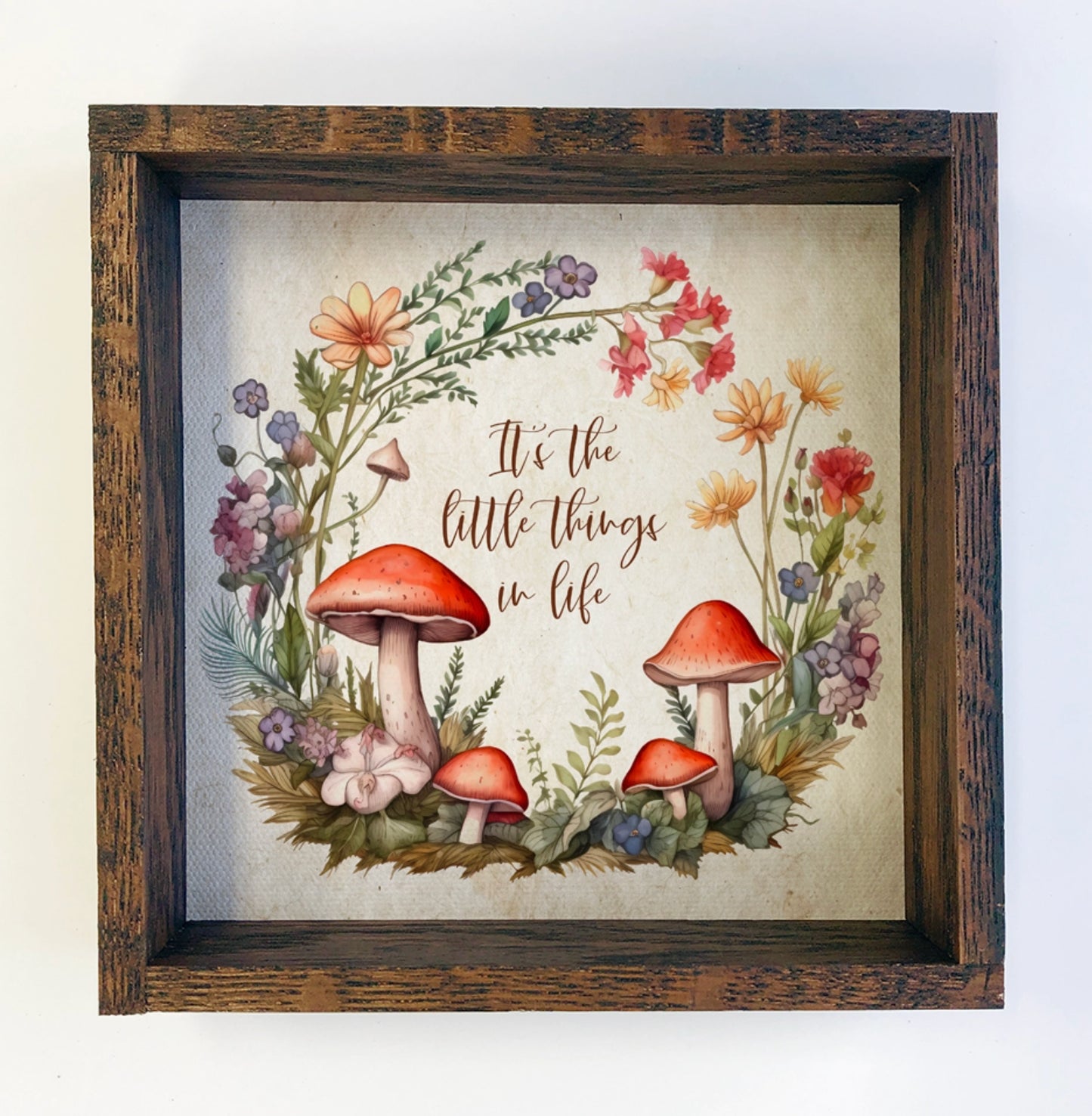 It's the Little Things Mushroom - Spring Flower Painting