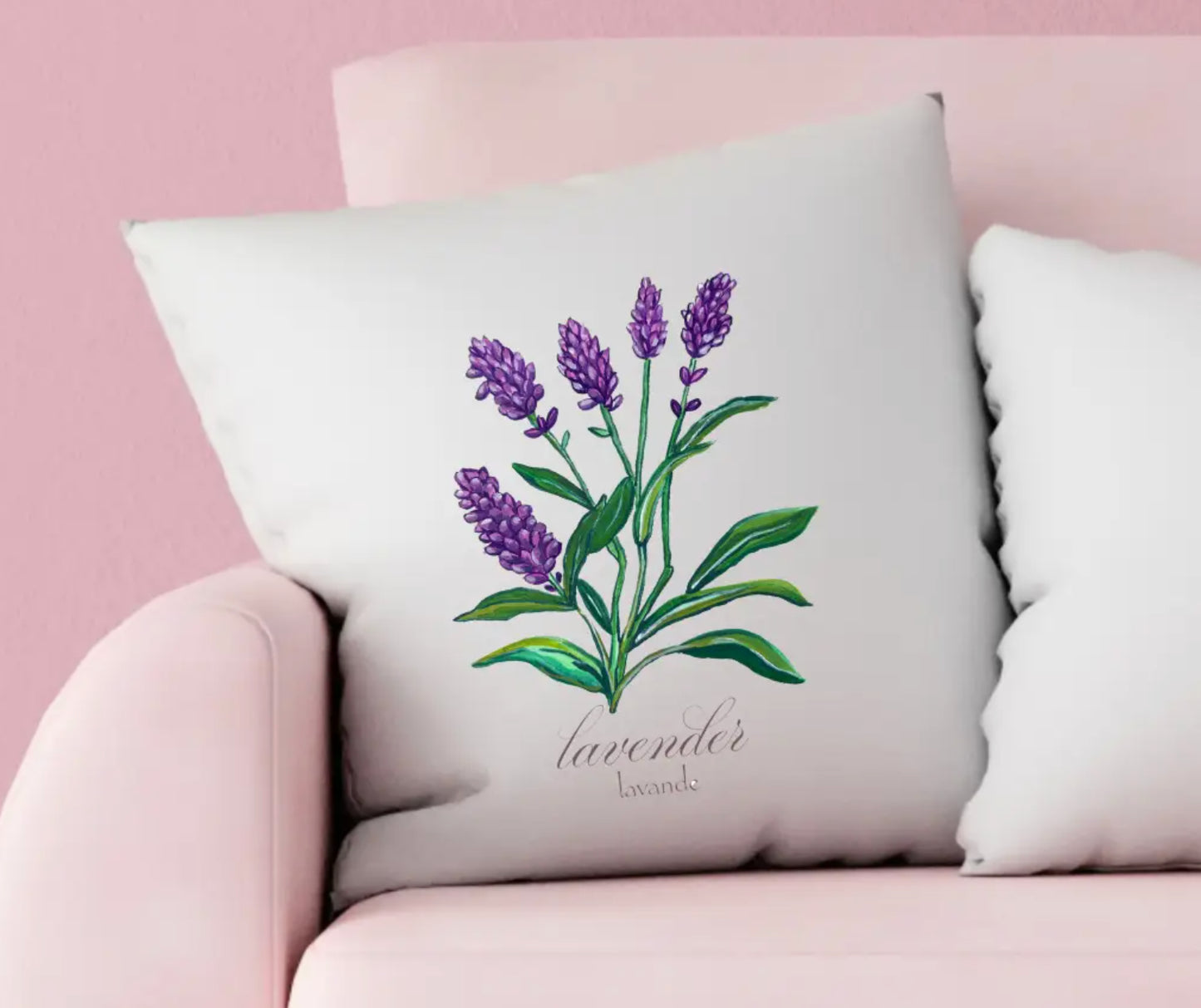 Lavender - Watercolor Throw Pillow