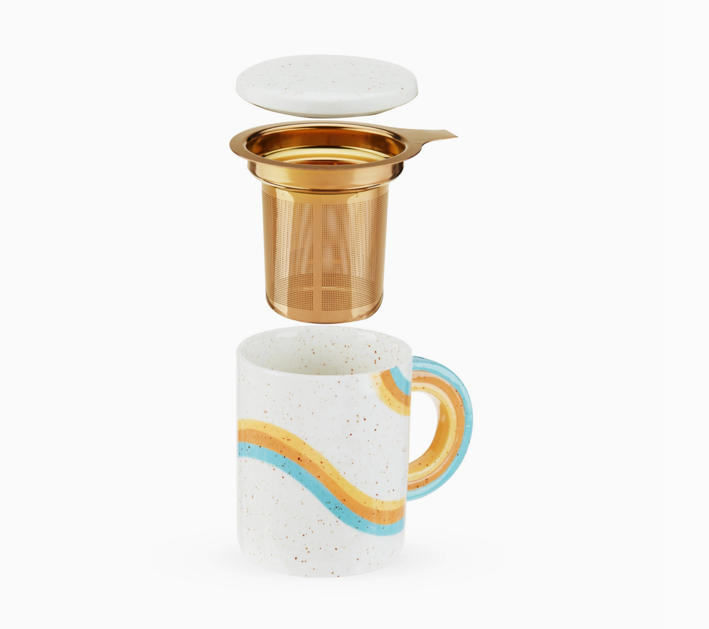 Speckled Ceramic Mug with Tea Infuser and Lid