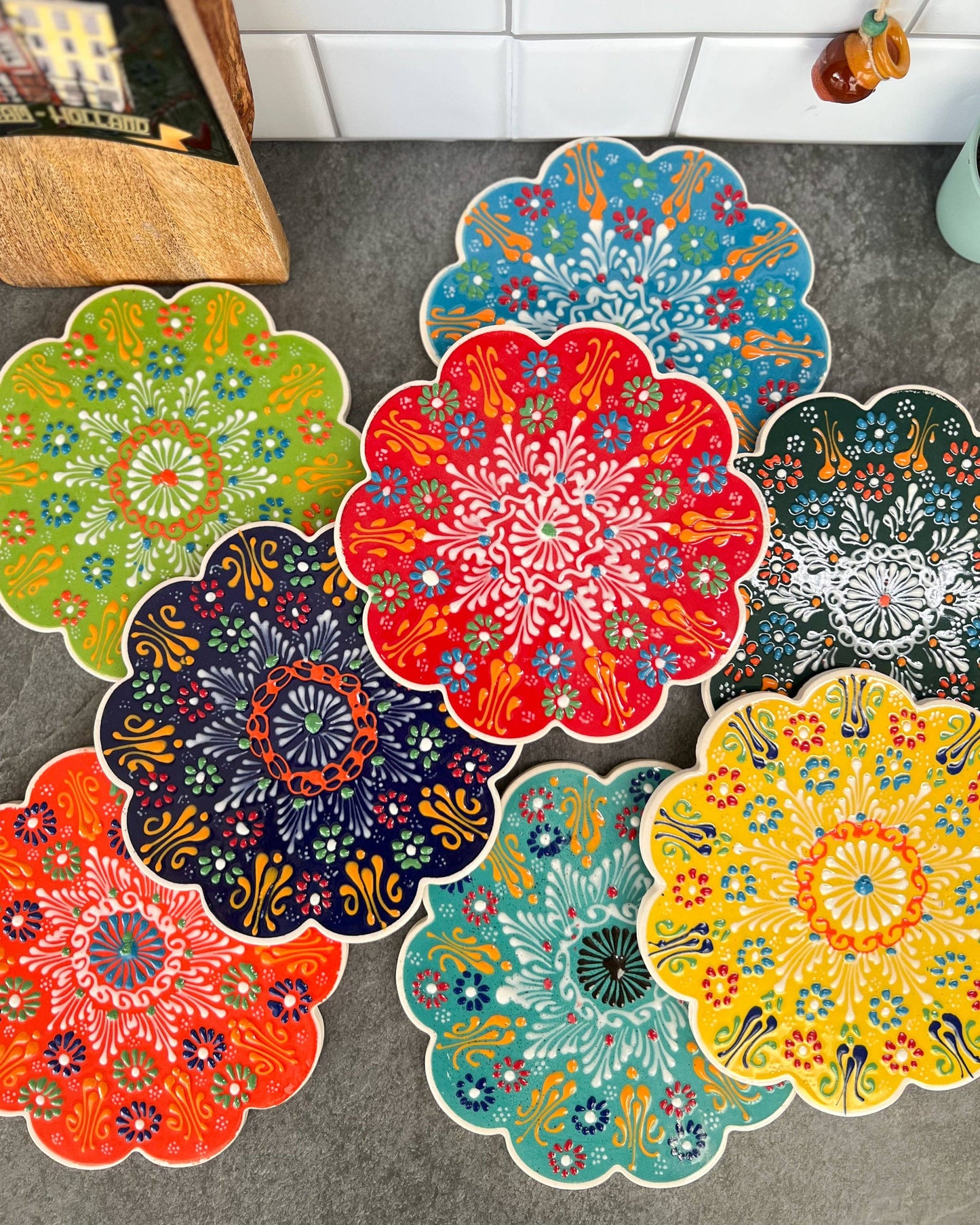 Hand Painted Ceramic Trivet