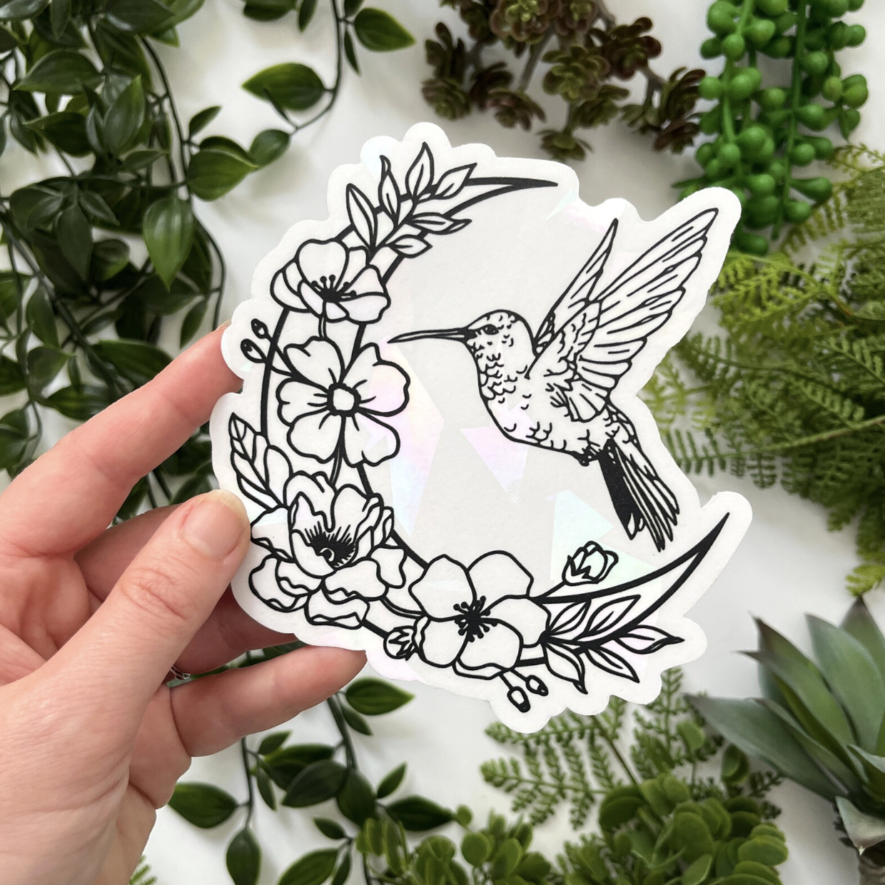 Hummingbird Suncatcher Sticker | Rainbow Window Decal