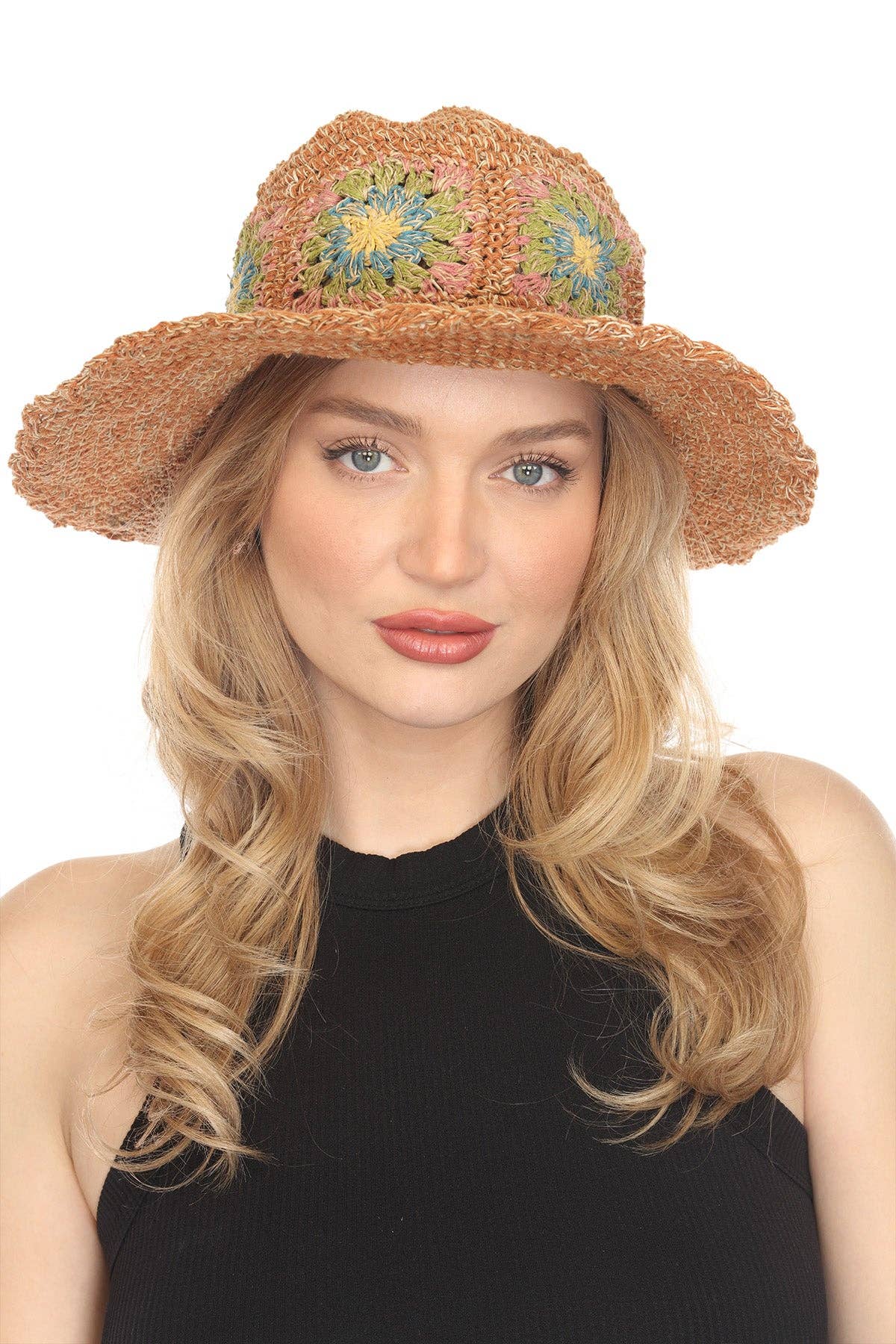 Granny Square Hemp-Cotton Sun Hat
