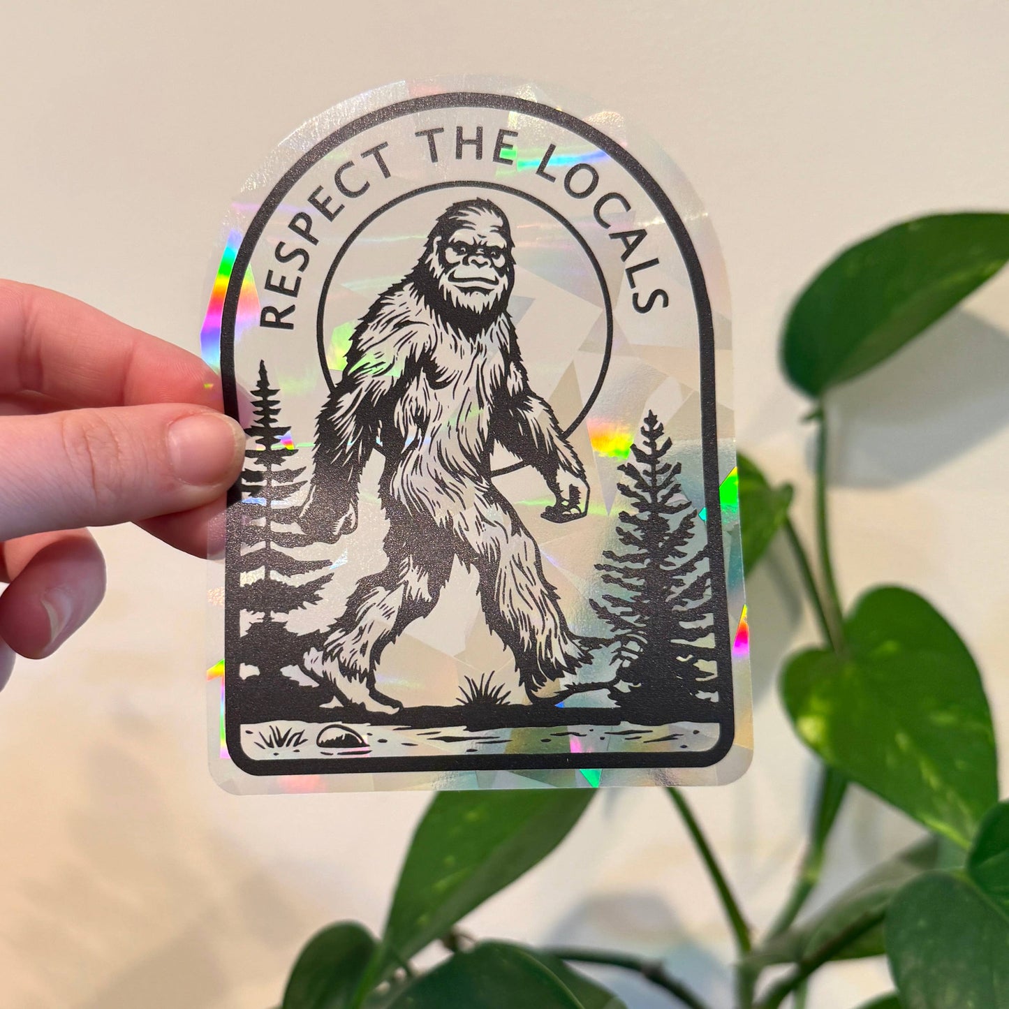 Bigfoot Suncatcher Sticker | Rainbow Window Decal