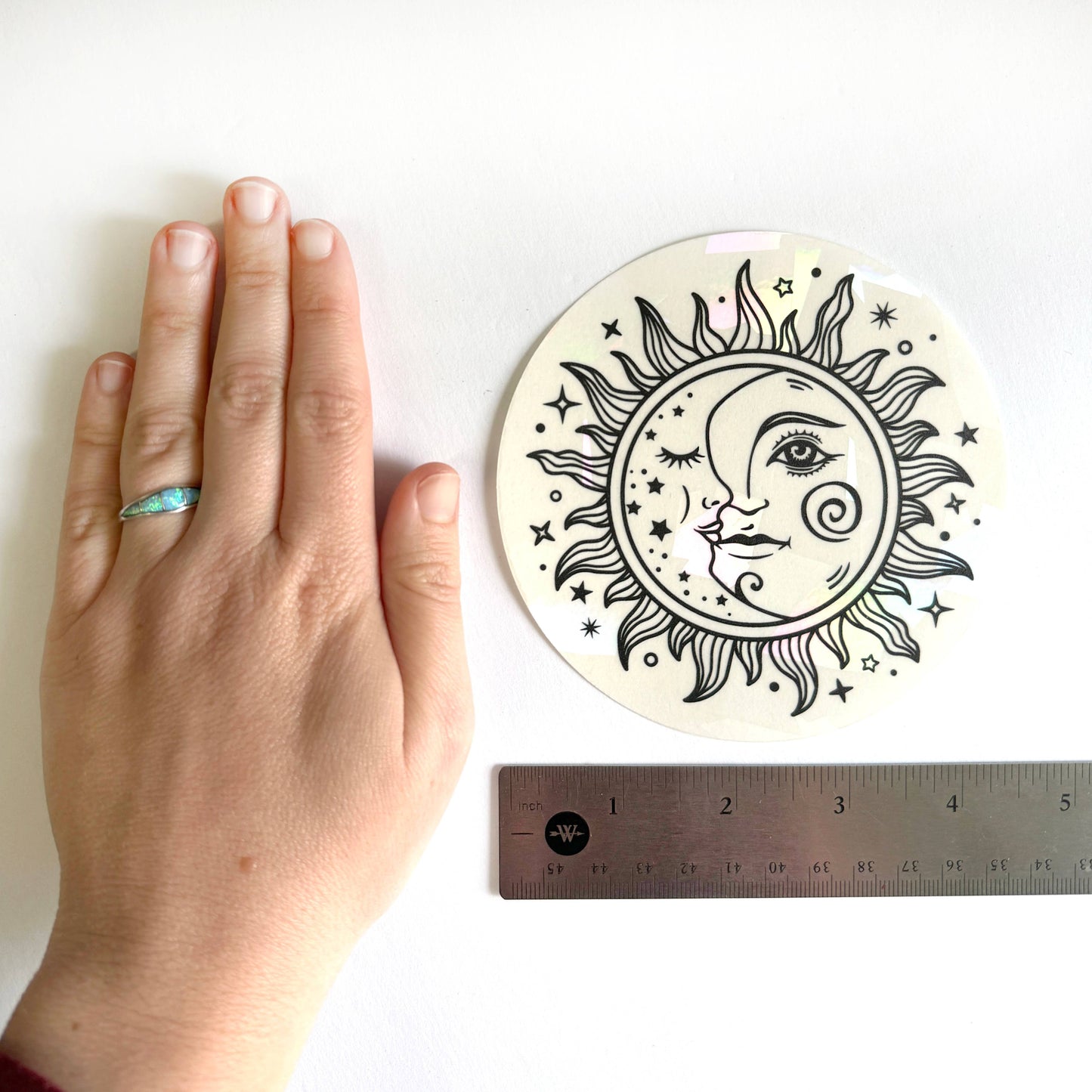 Sun & Moon Suncatcher Sticker | Rainbow Window Decal