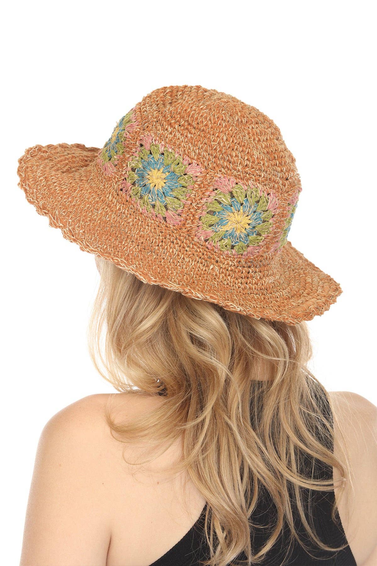 Granny Square Hemp-Cotton Sun Hat