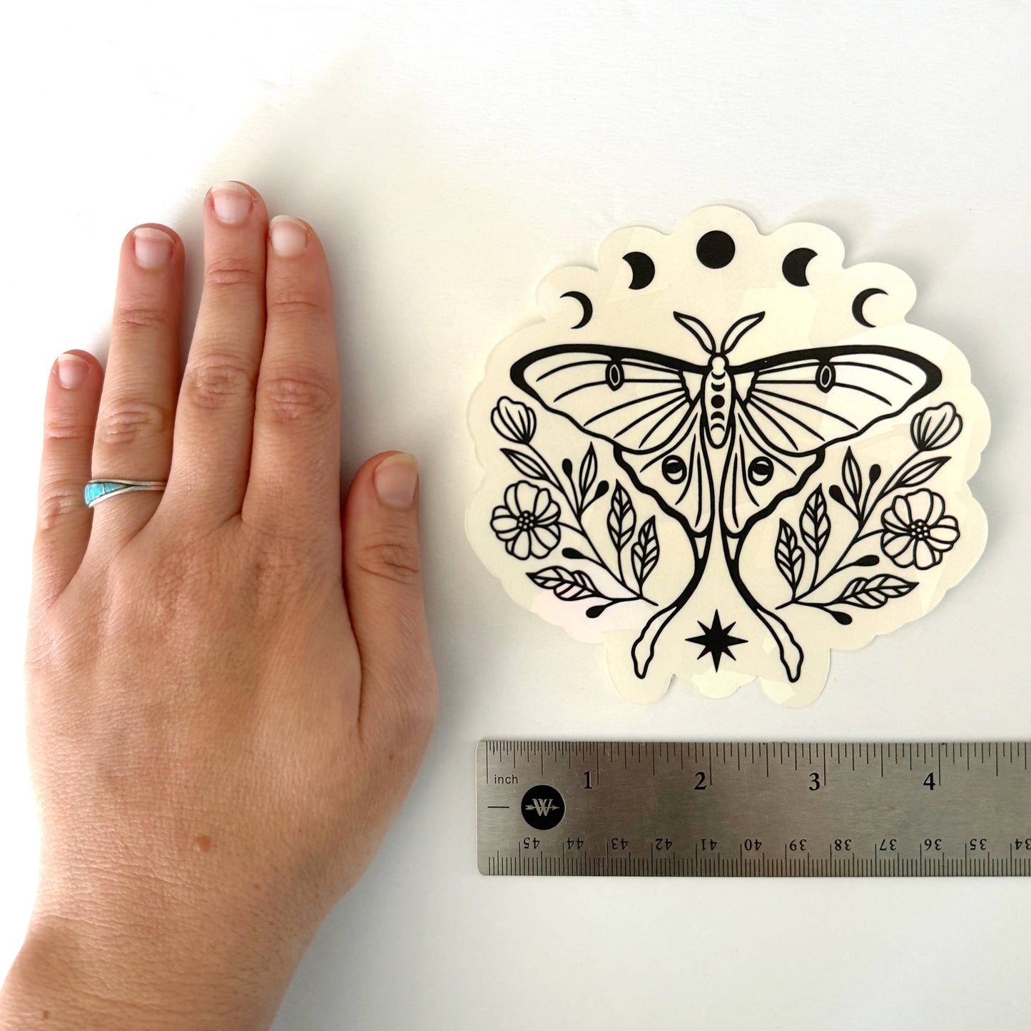 Luna Moth Suncatcher Sticker | Rainbow Window Decal