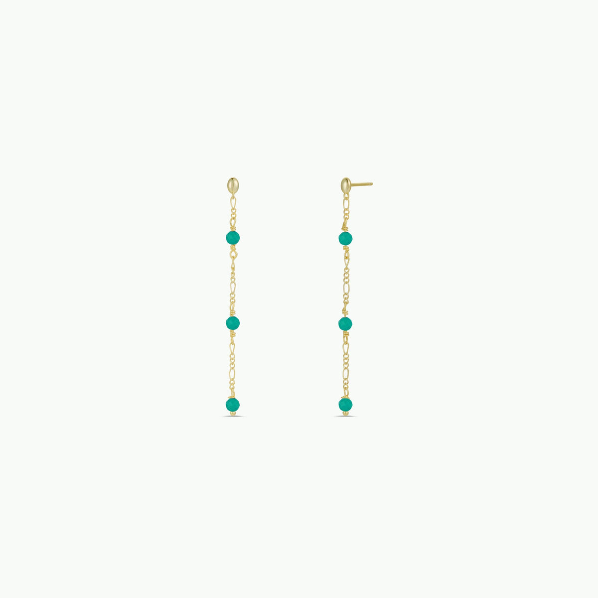 Gemstone Chain Drop Earring - Turquoise