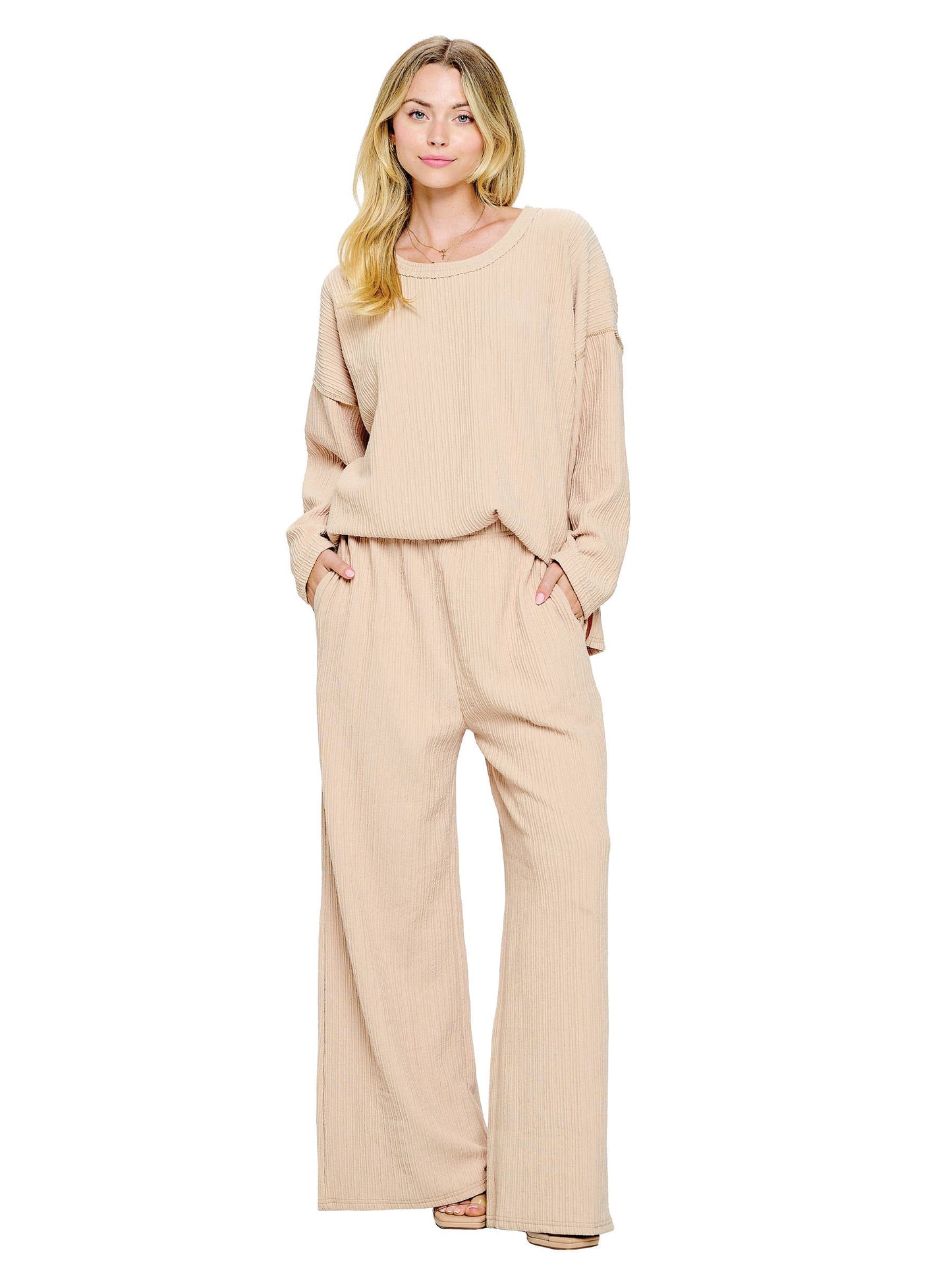 Pullover Casual Ribbed Shirt