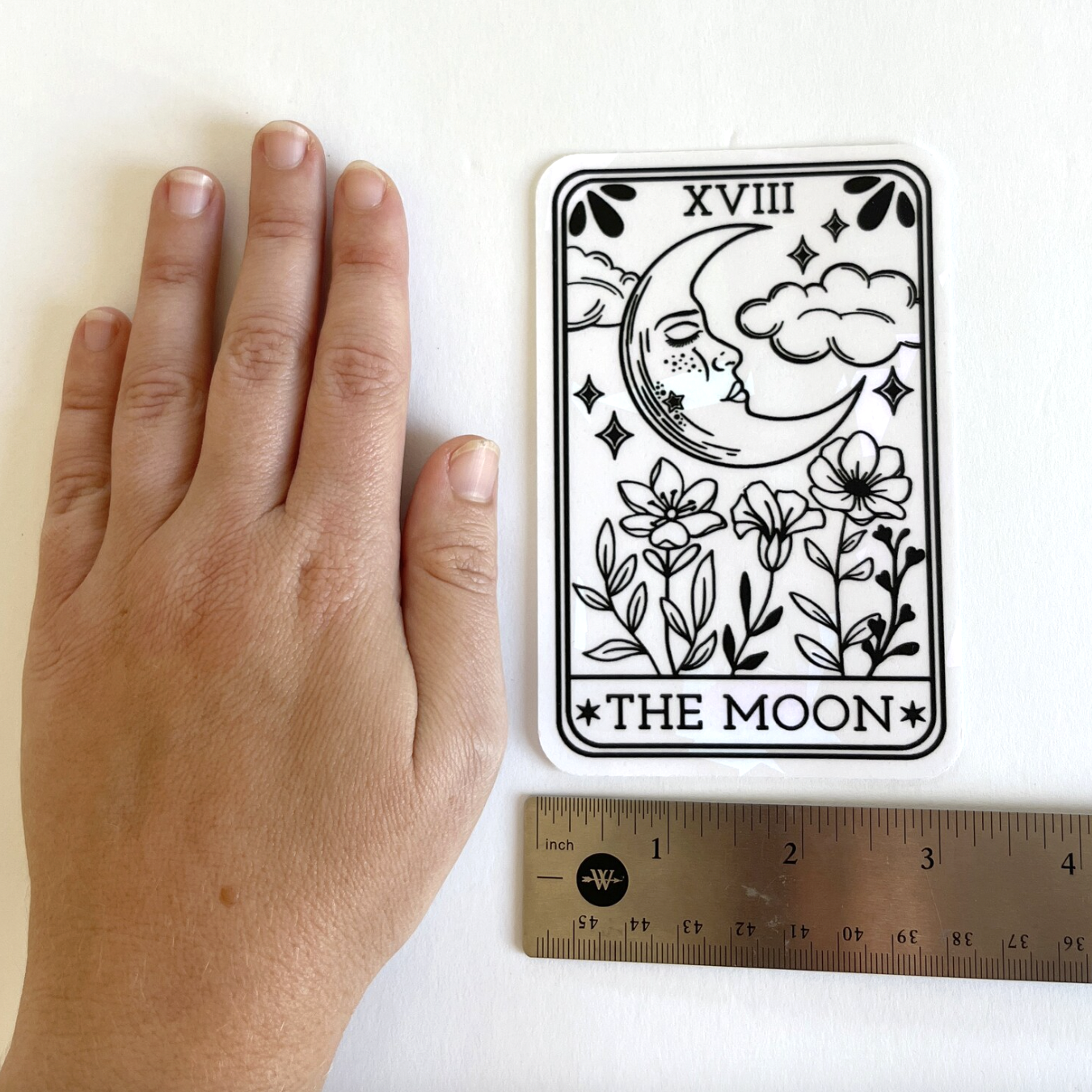Moon Tarot Card Suncatcher Sticker | Rainbow Window Decal