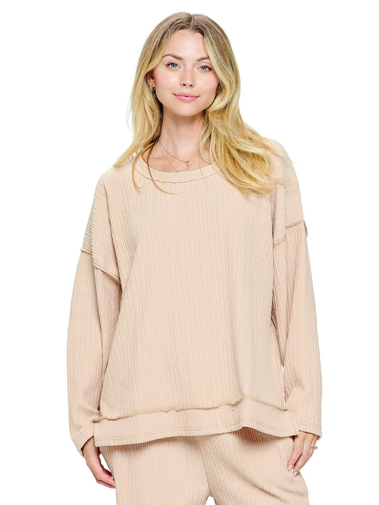 Pullover Casual Ribbed Shirt