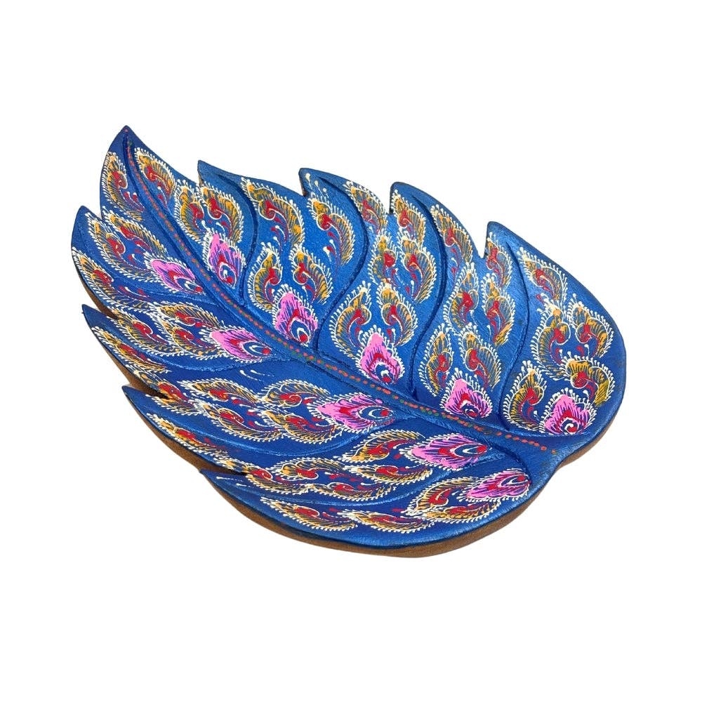 Leaf Hand Painted Wooden Carving