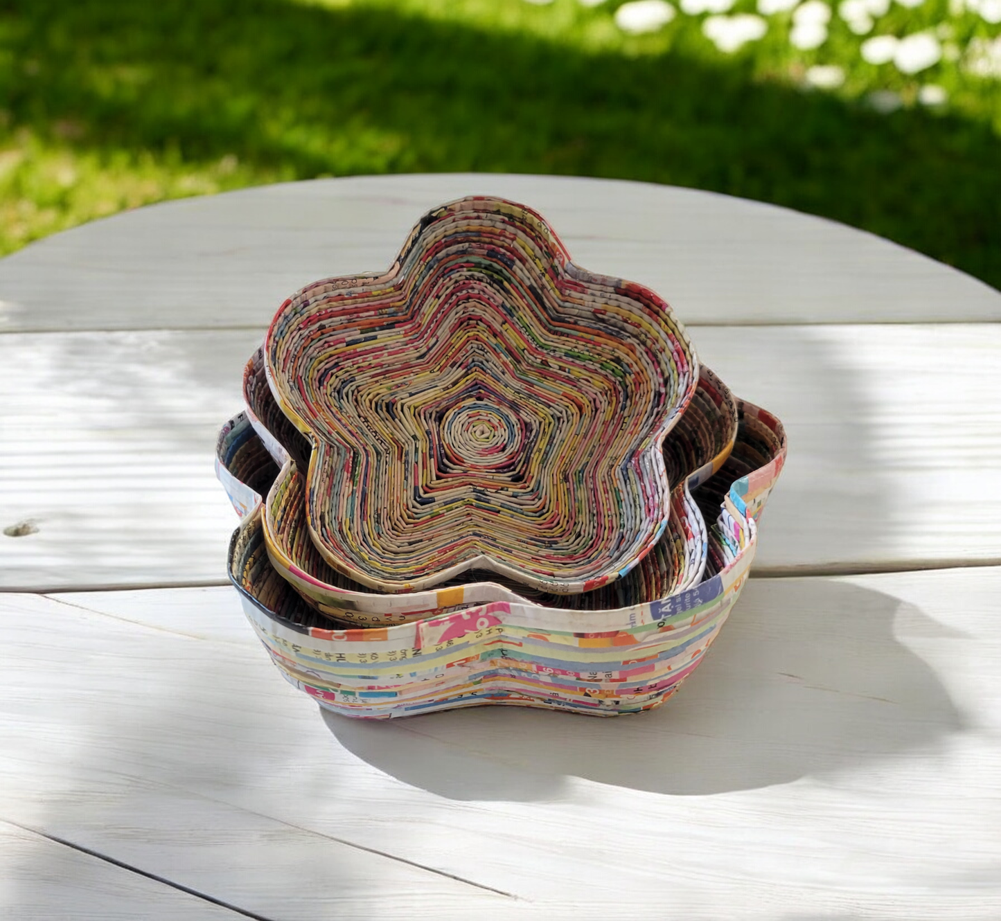 Flower Dish - Set Of 3 - Recycled Paper