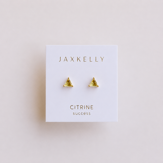 Mini Energy Gem - Citrine - Gold Earrings