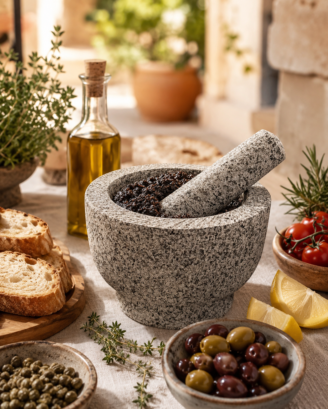 Granite Mortar Pestle 7"