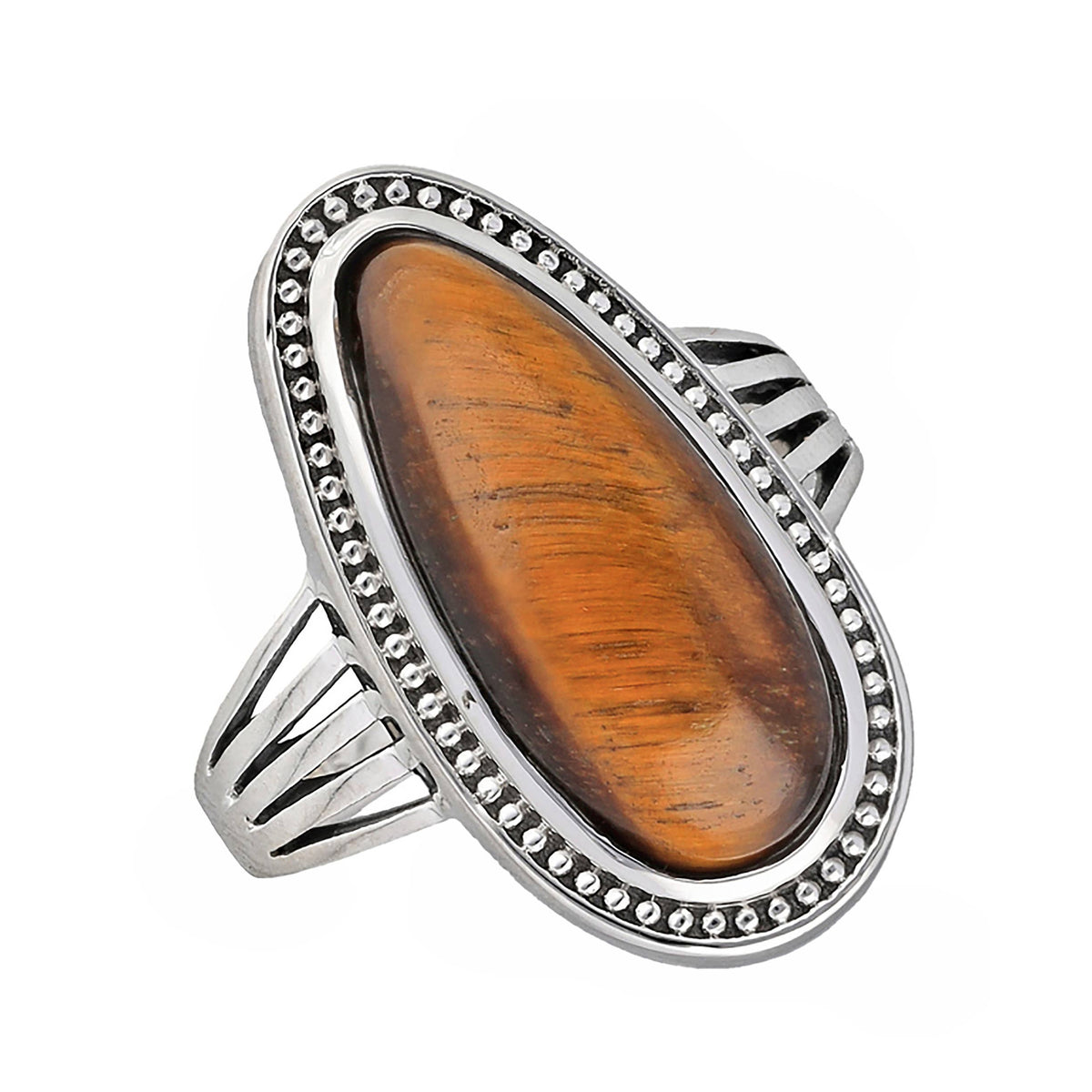 Bohemian Oval Tiger's Eye Ring