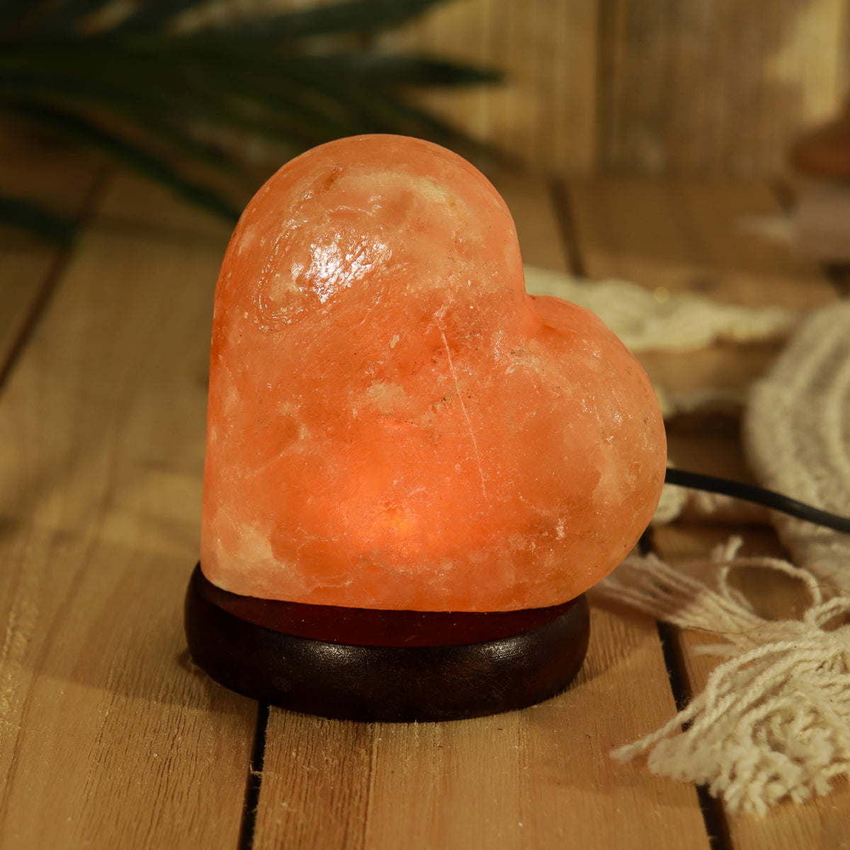 Himalayan Salt Heart Lamp with USB