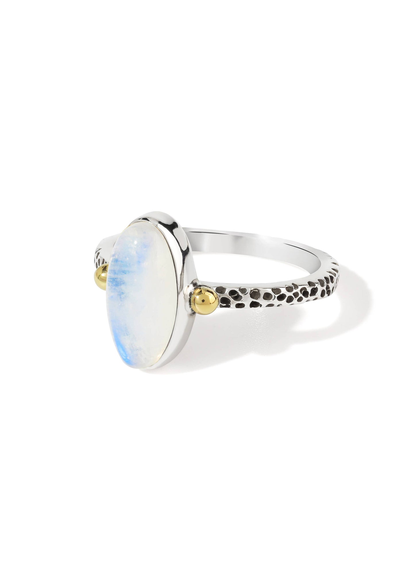 925 Silver Moonlit Dual-Tone Elegance Moonstone Ring