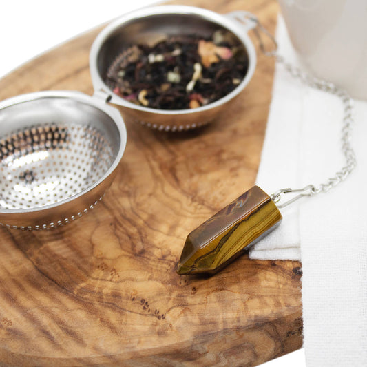 Loose Leaf Tea Infuser, Tiger Eye Charm Ball