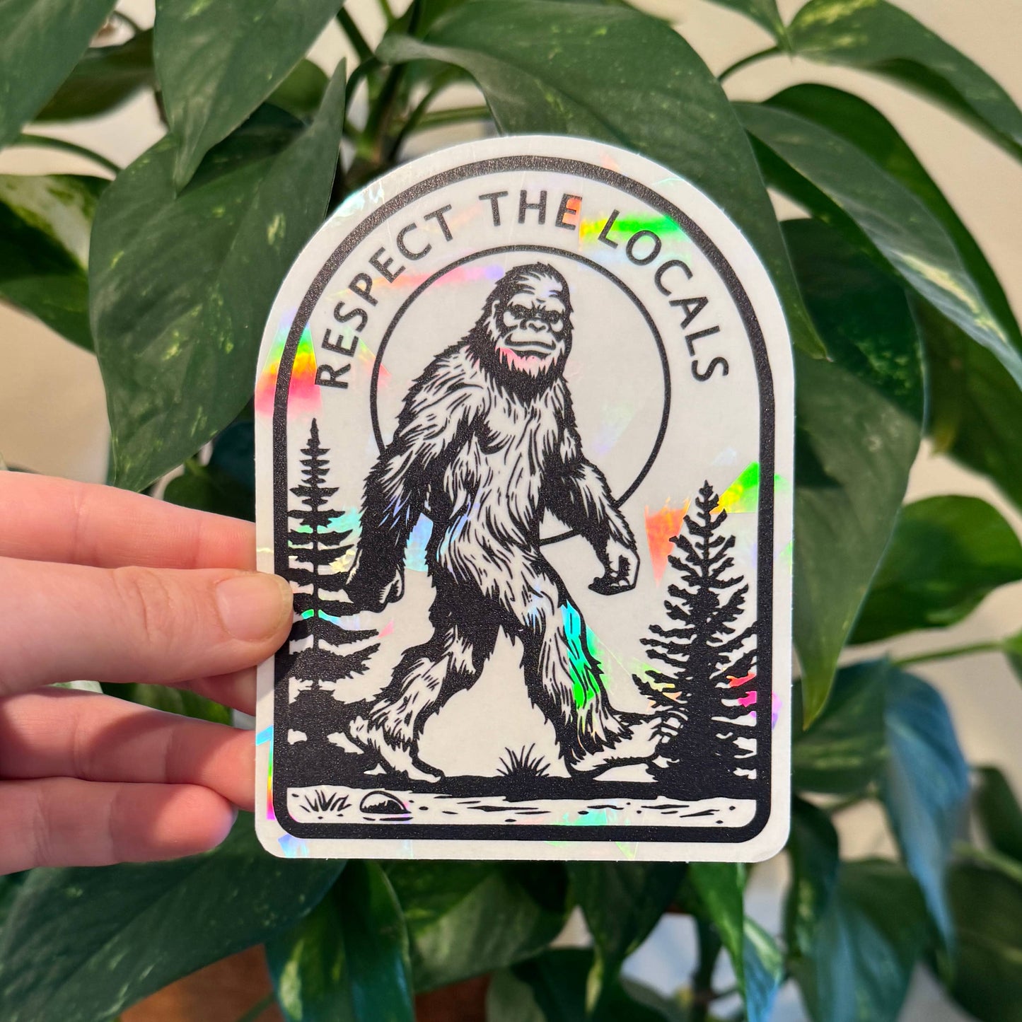 Bigfoot Suncatcher Sticker | Rainbow Window Decal