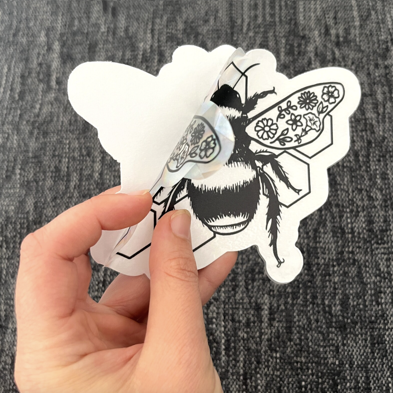 Floral Bee Suncatcher Sticker | Rainbow Window Decal