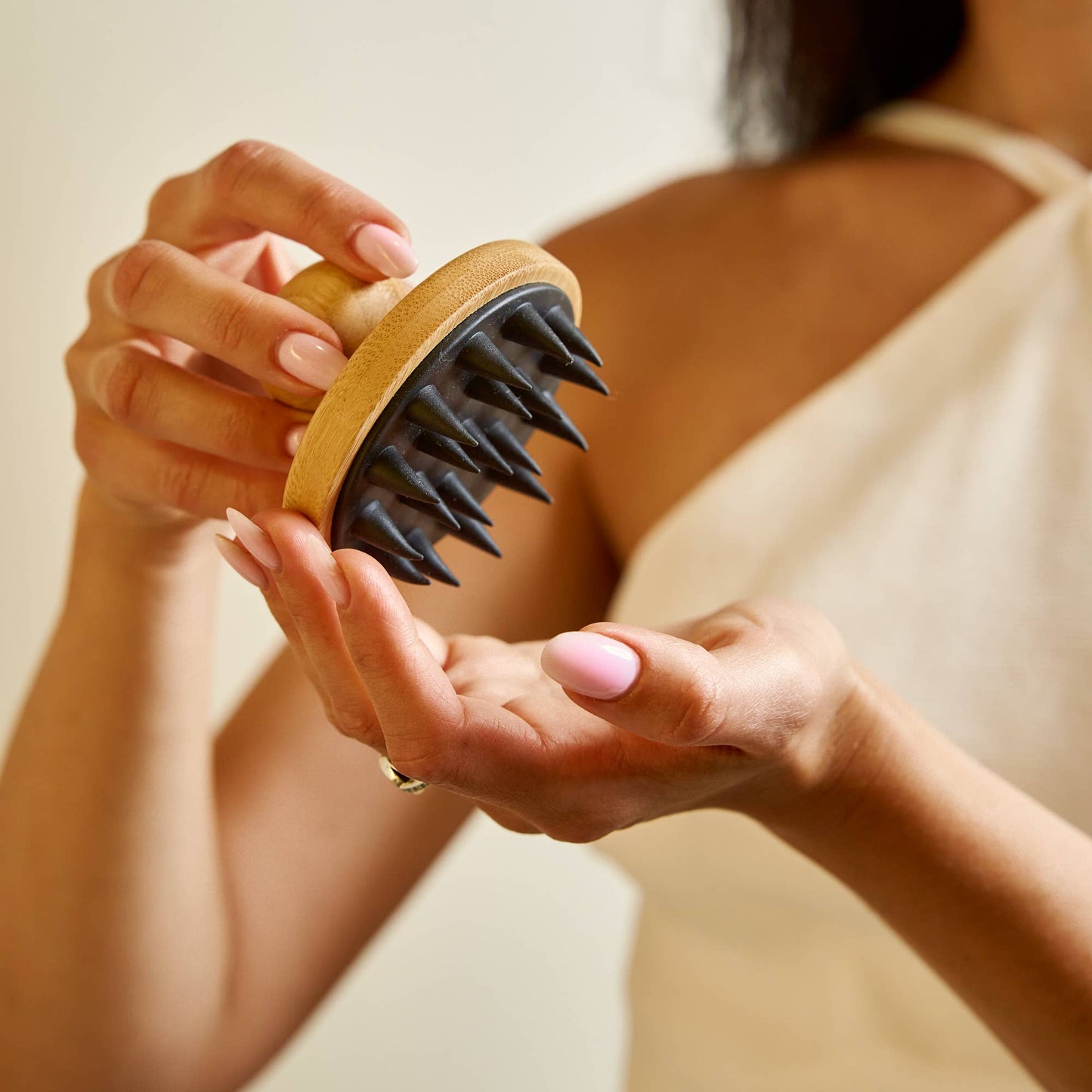 Bamboo and Silicone Scalp and Body Massager