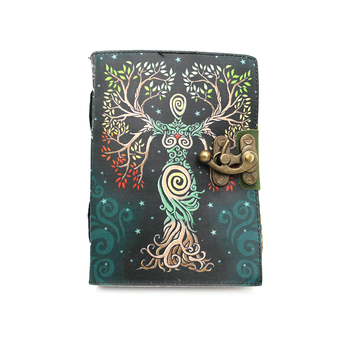 Blank Leather Journal - Embossed Goddess of Life
