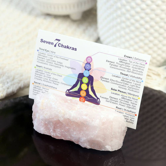 Natural Crystal Card Holder - Large Rose Quartz Stone