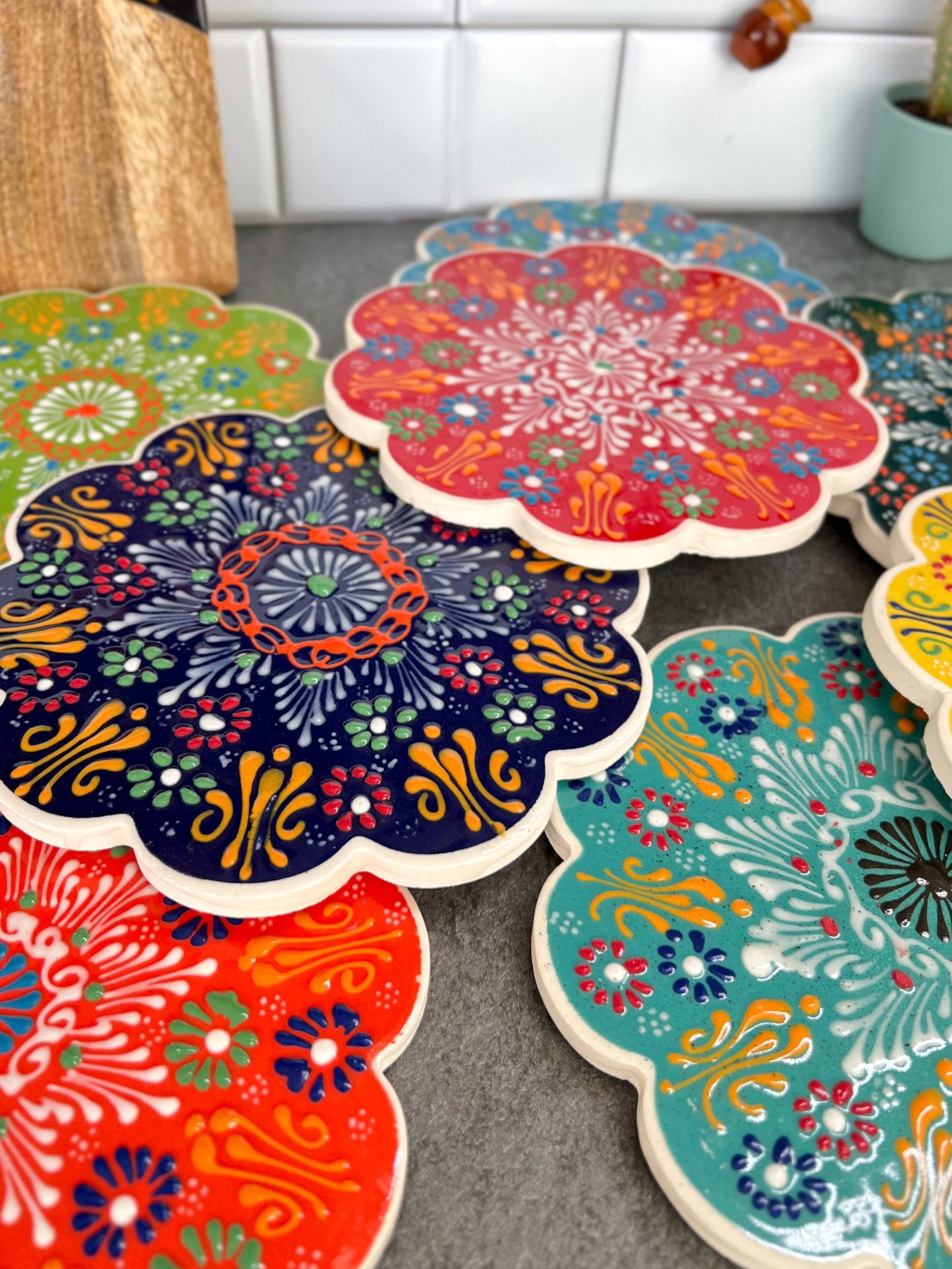 Hand Painted Ceramic Trivet