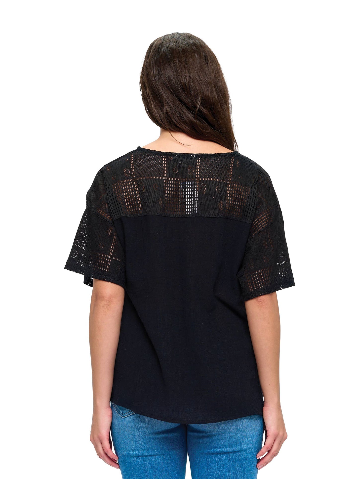 Loose Fit Boho Embroidered Lace Tunic