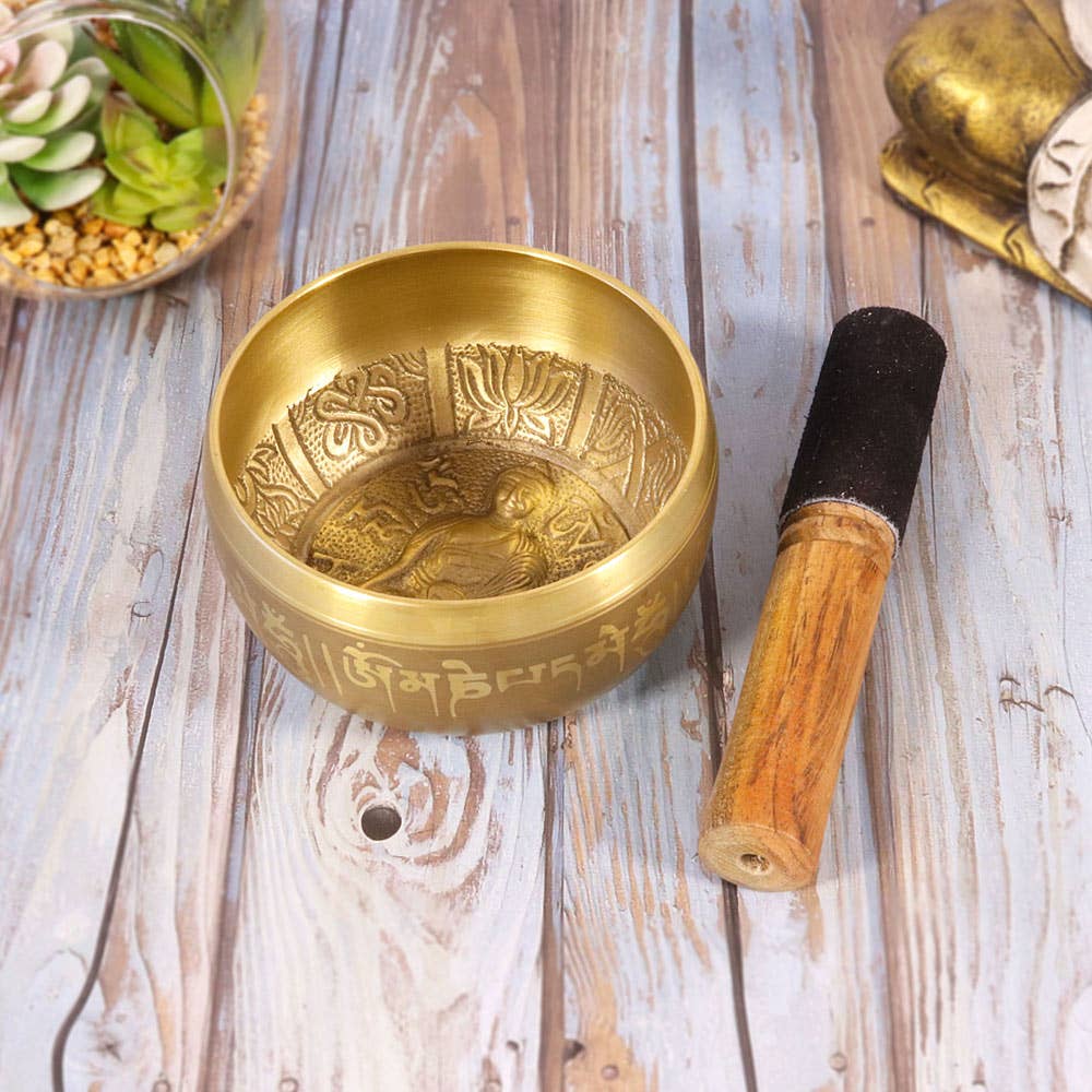 Single Buddha Script Singing Bowl