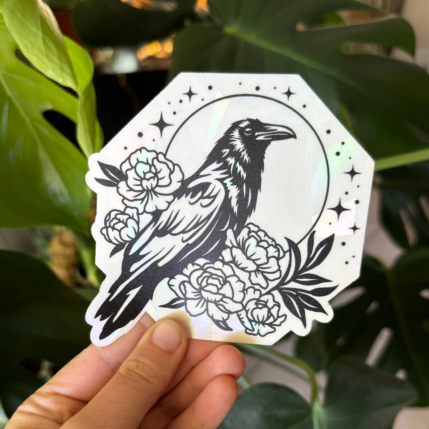 Raven Suncatcher Sticker | Rainbow Window Decal